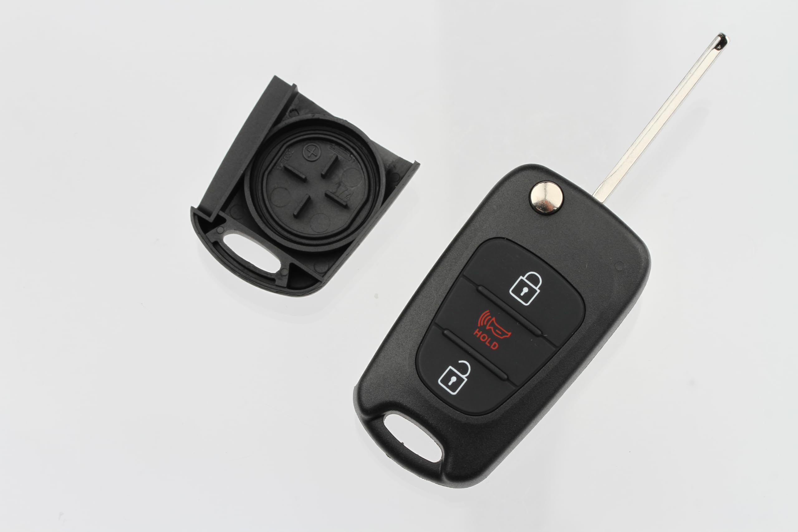 FOBTEK Flip Key Fob Shell Case for Kia NYOSEKSAM11ATX, 3-Button