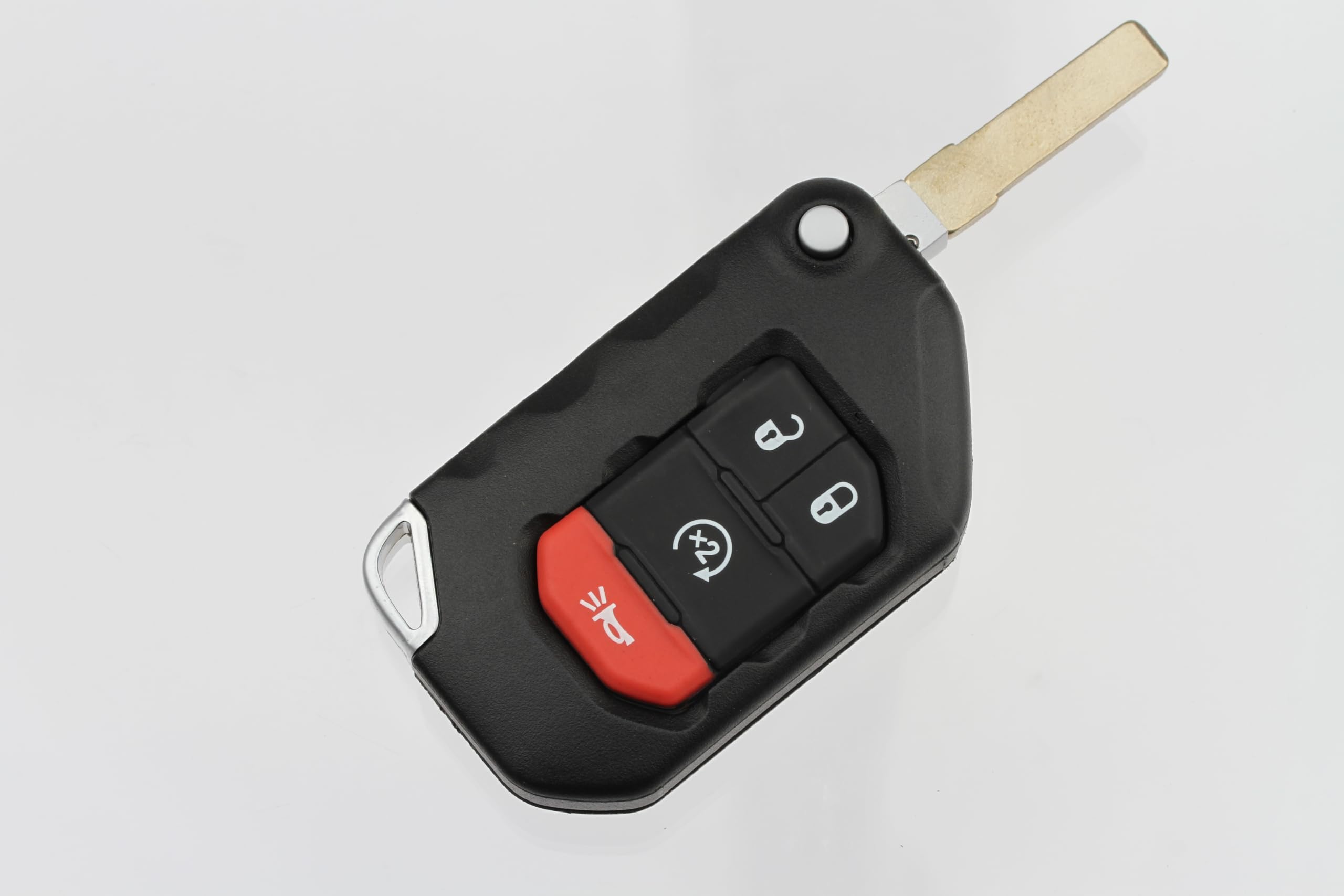 FOBTEK Flip Key Fob Shell Case & Button Pad for Jeep OHT1130261, 4-Button