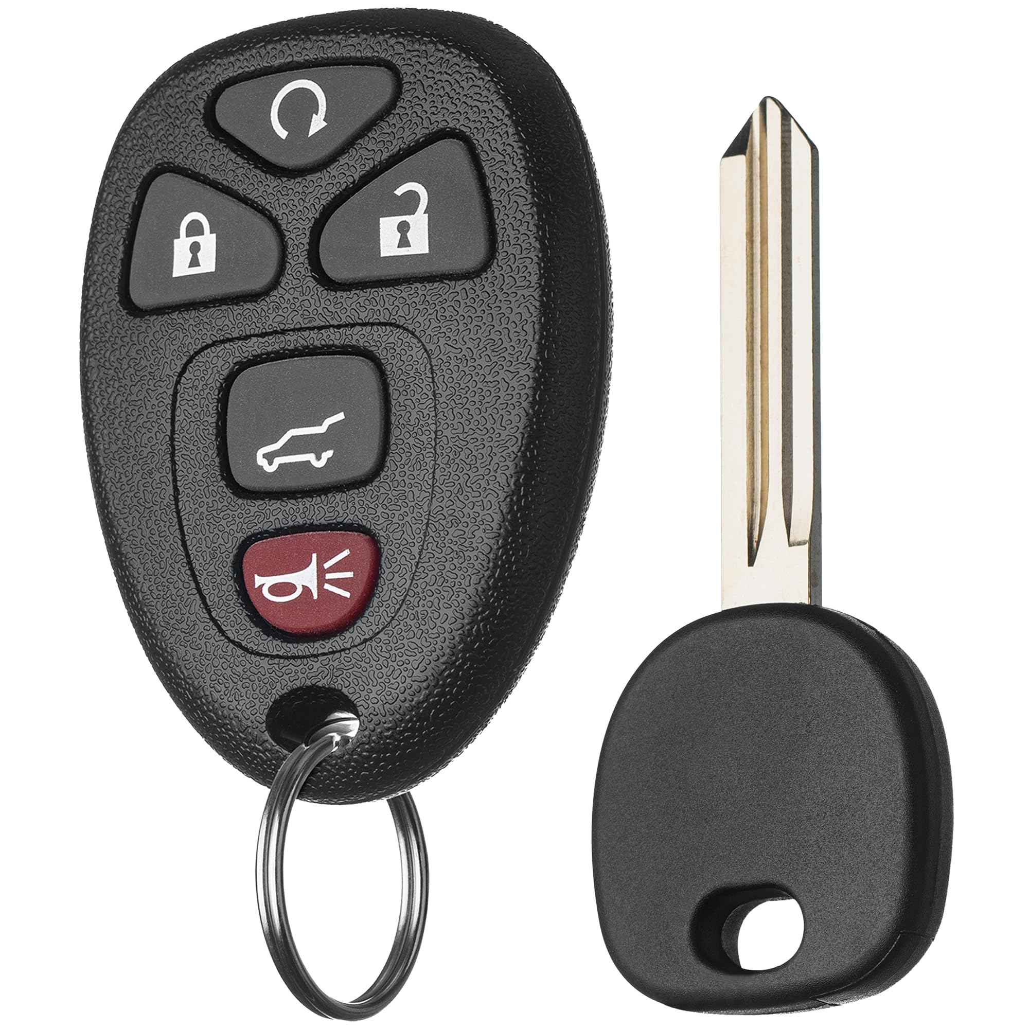 FOBTEK Key Fob Keyless Entry Remote and Key for GMC Cadillac Chevy OUC60221