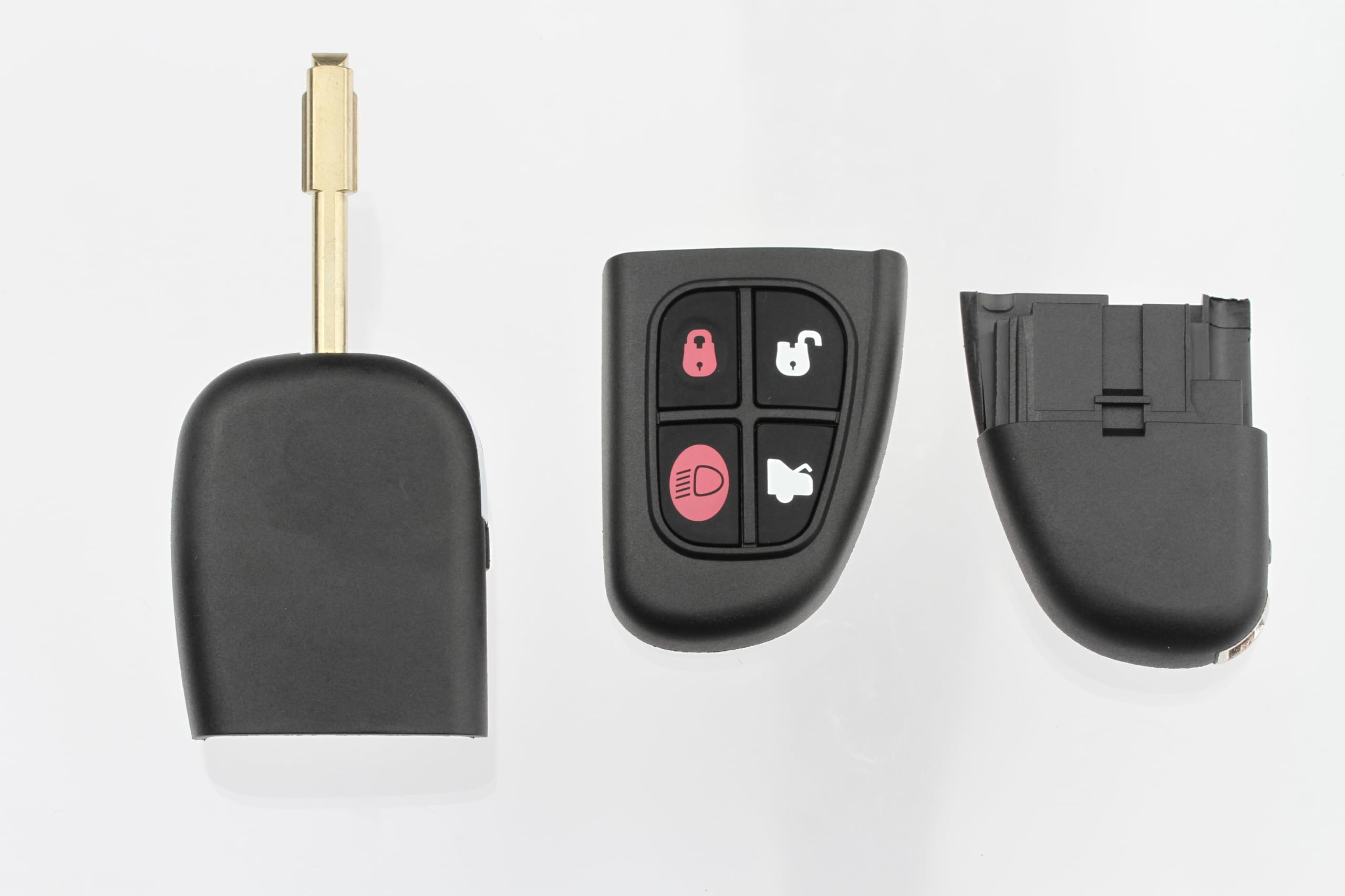 FOBTEK Flip Key Fob Shell Case for Jaguar NHVWB1U241, 4-Button