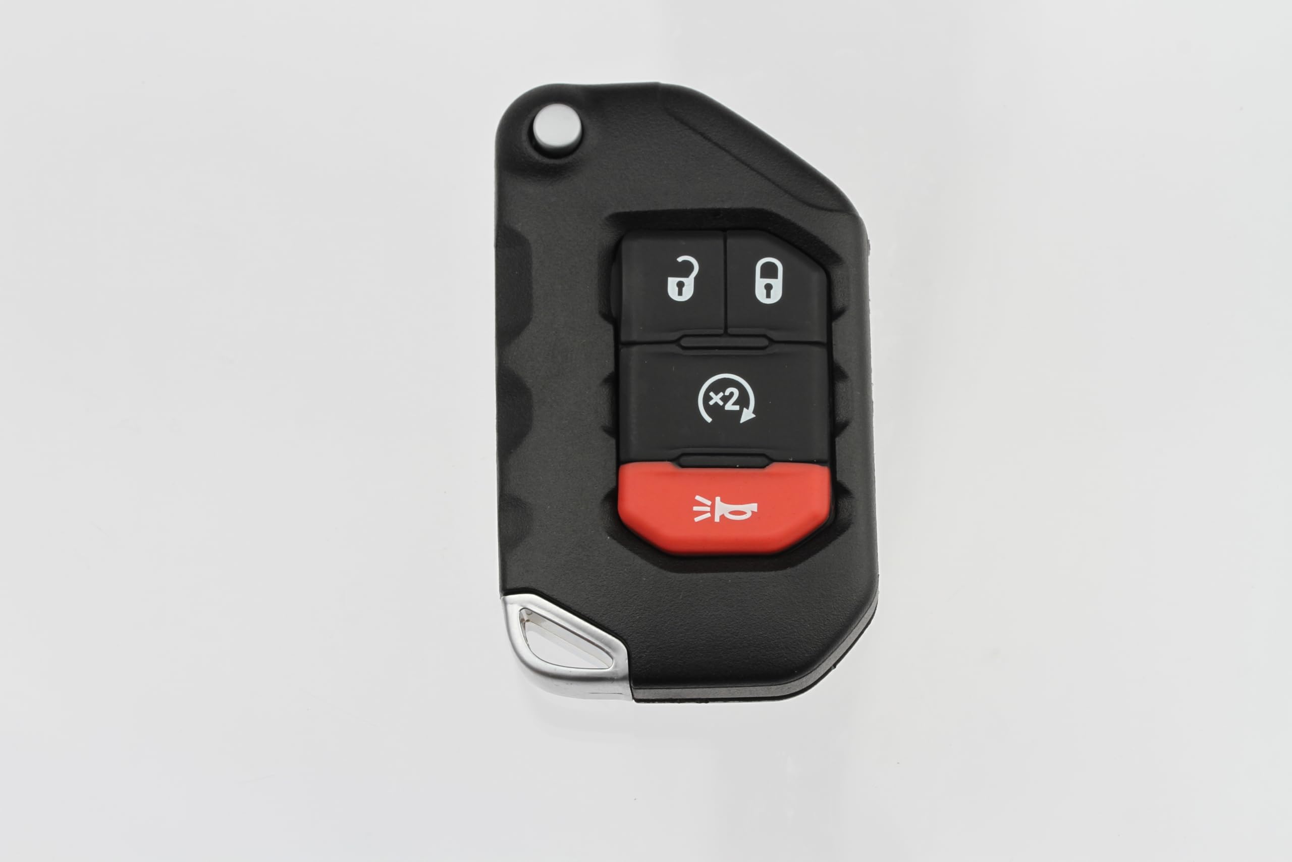 FOBTEK Flip Key Fob Shell Case & Button Pad for Jeep OHT1130261, 4-Button