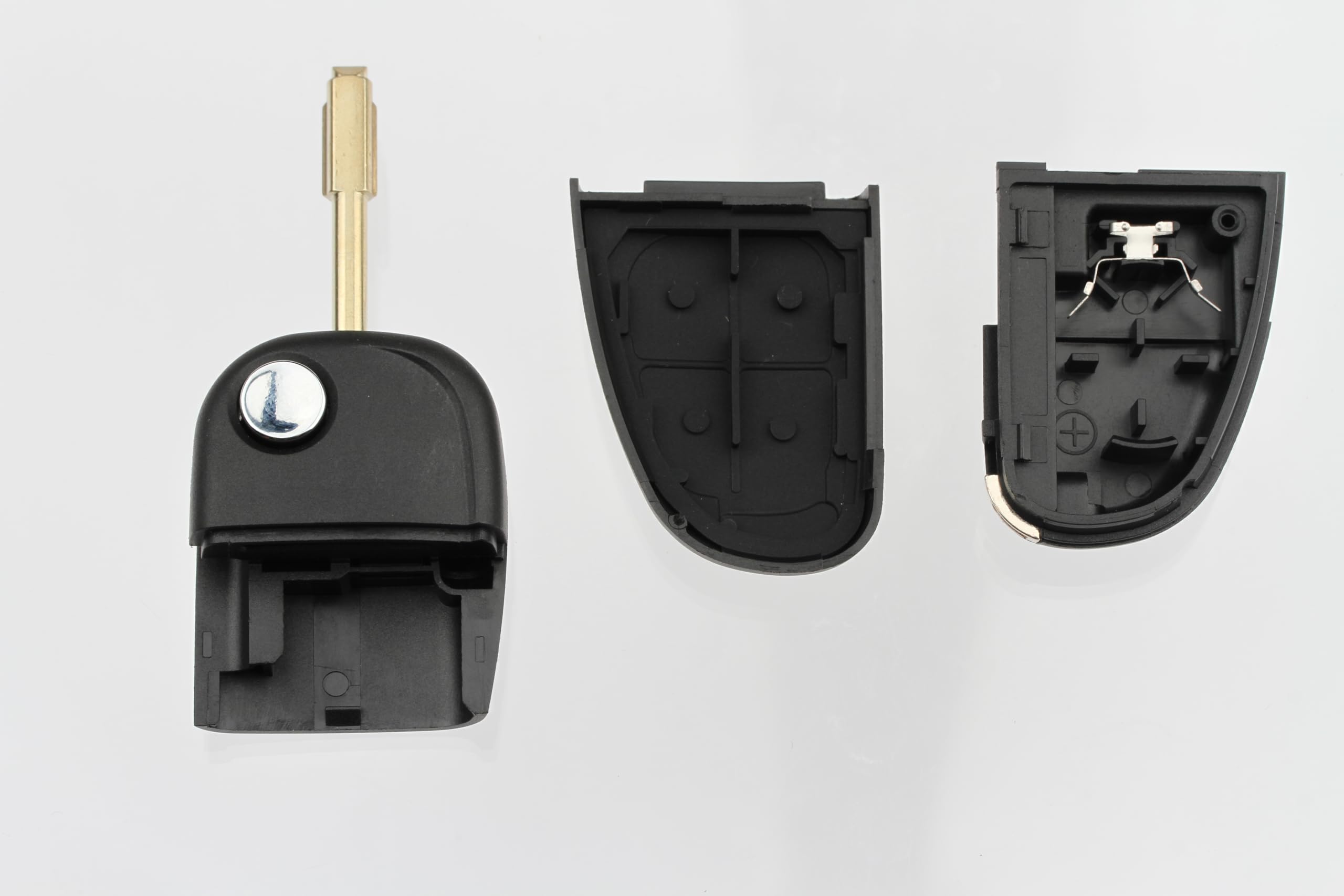 FOBTEK Flip Key Fob Shell Case for Jaguar NHVWB1U241, 4-Button