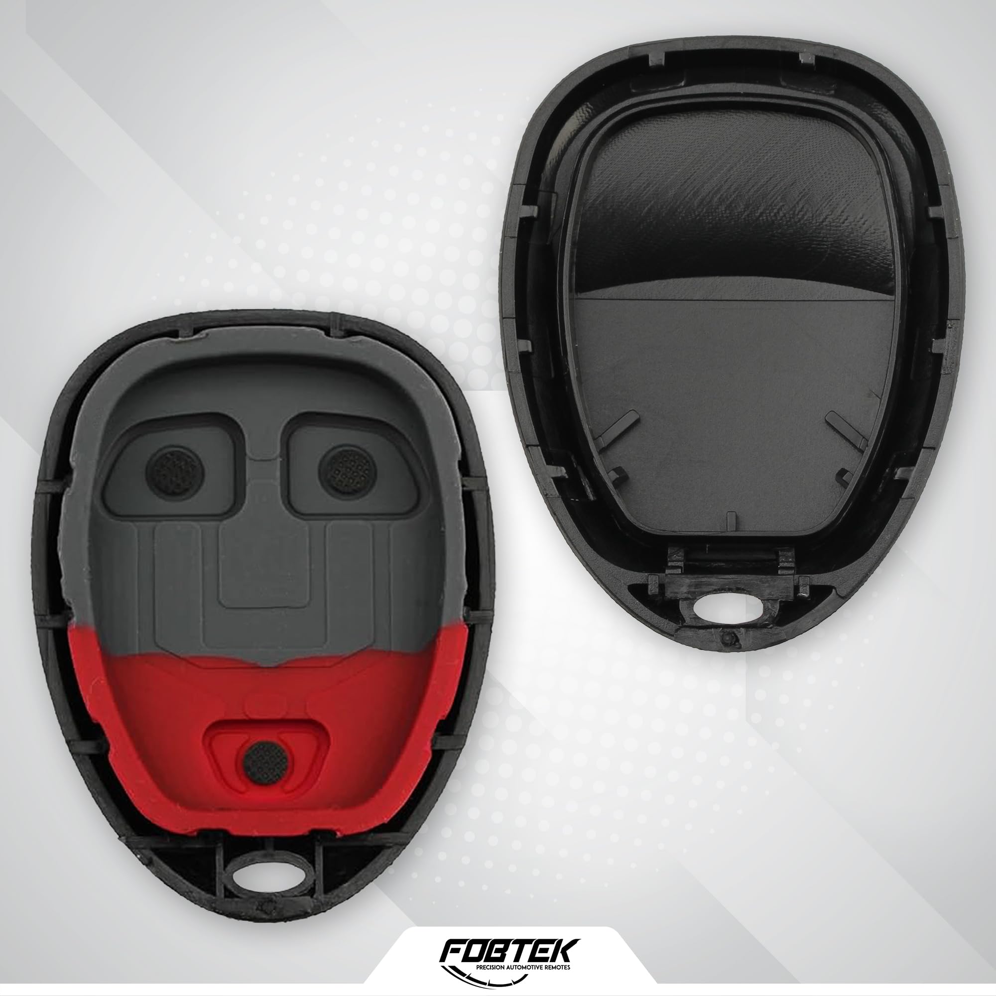 FOBTEK Key Fob Shell Case & Button Pad for Chevy Pontiac KOBGT04A, 6-Button