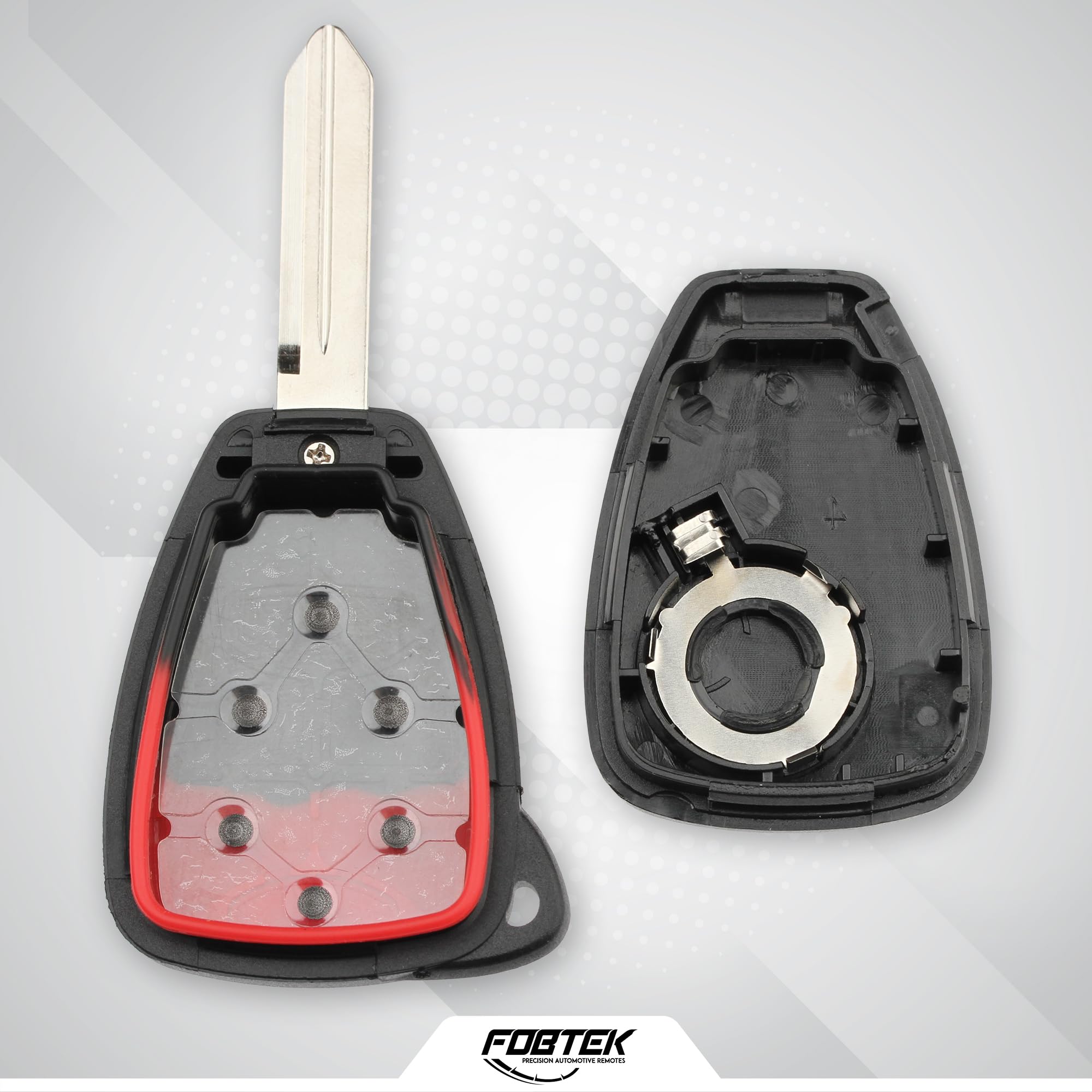 FOBTEK Key Fob Shell Case & Button Pad for Jeep Dodge Chrysler OHT692427AA