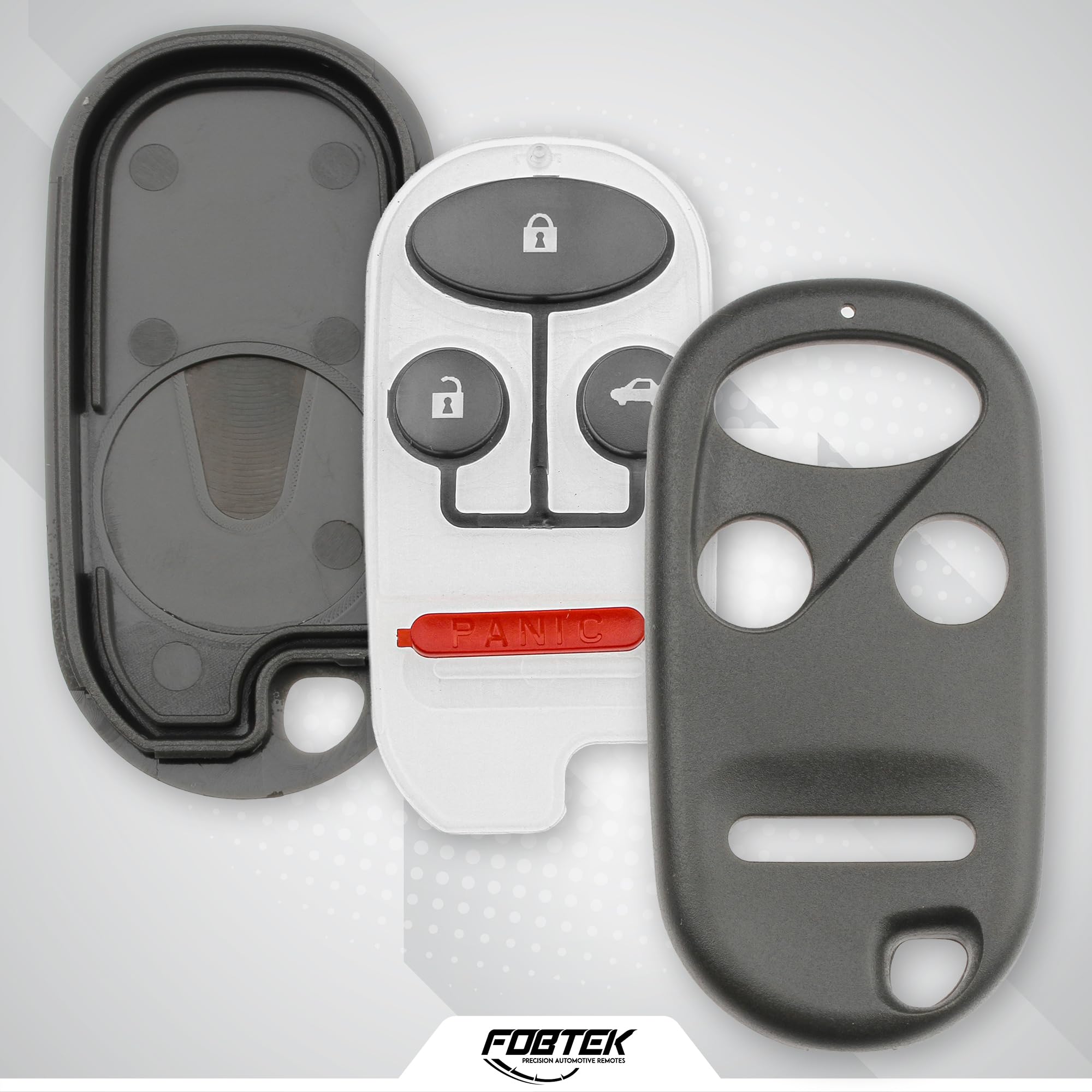 FOBTEK Key Fob Shell Case & Button Pad for Honda Acura KOBUTAH2T, 4-Button