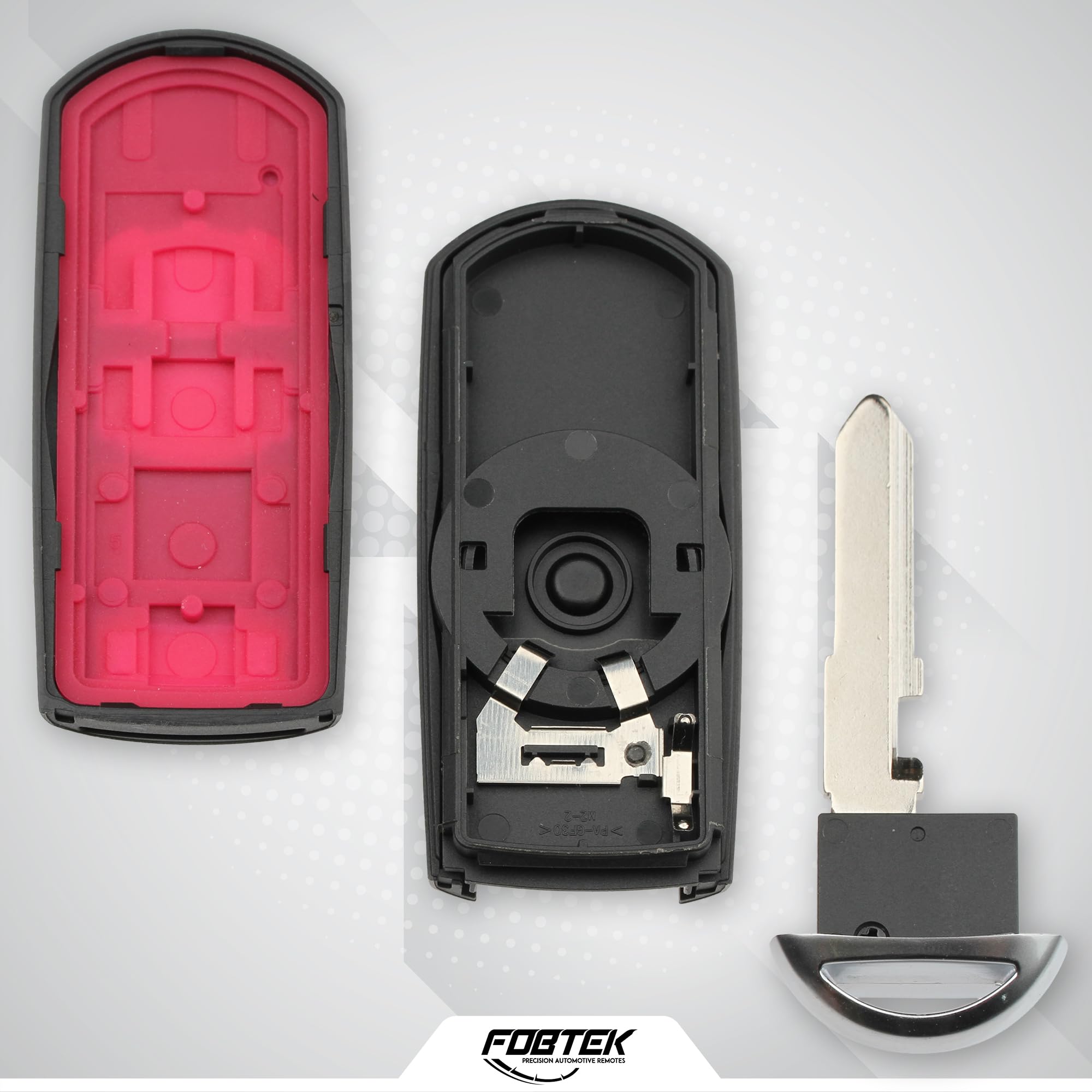 FOBTEK Smart Key Fob Shell Case & Button Pad for Mazda WAZSKE13D01