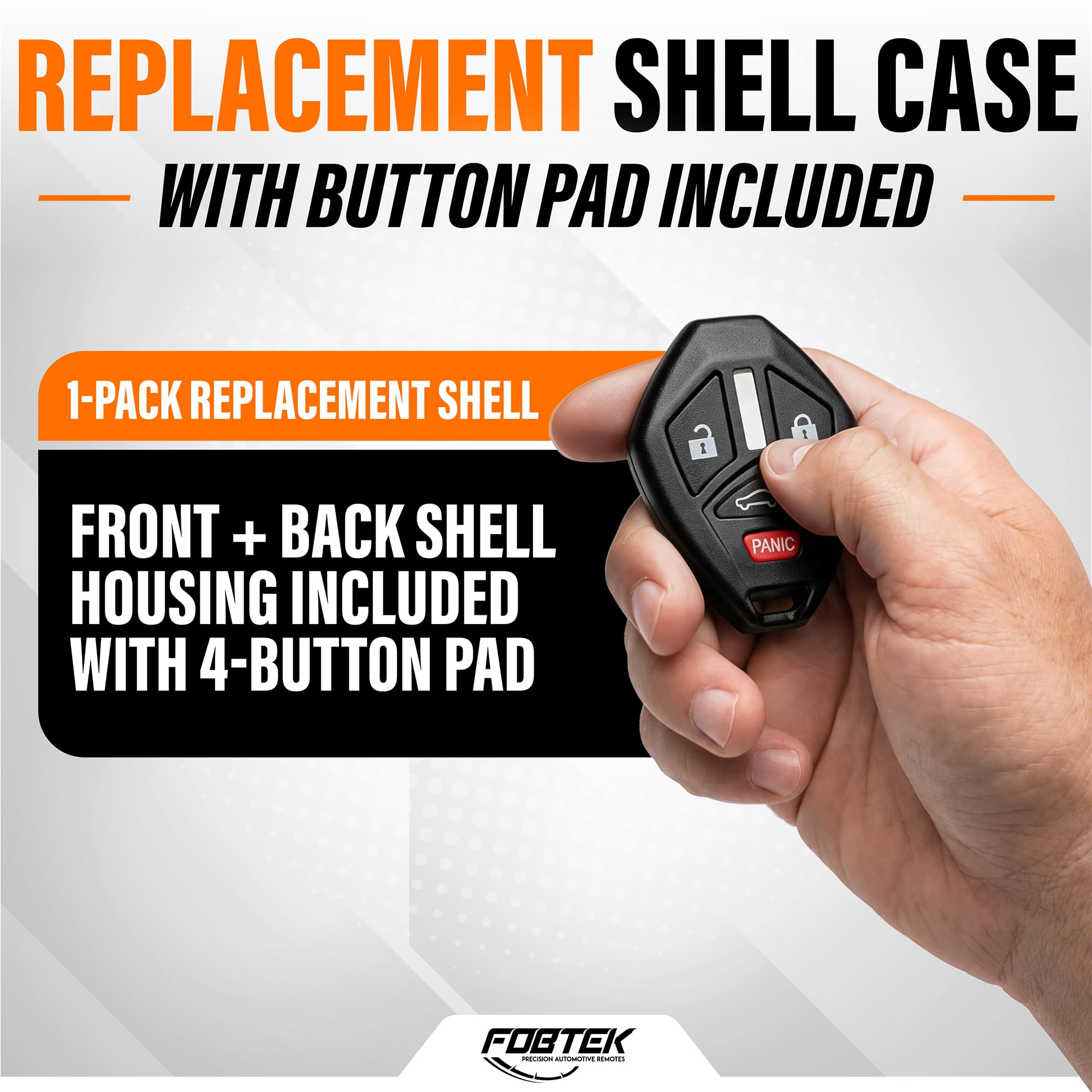 FOBTEK Key Fob Shell Case for Mitsubishi OUCG8D-620M-A, 4-Button