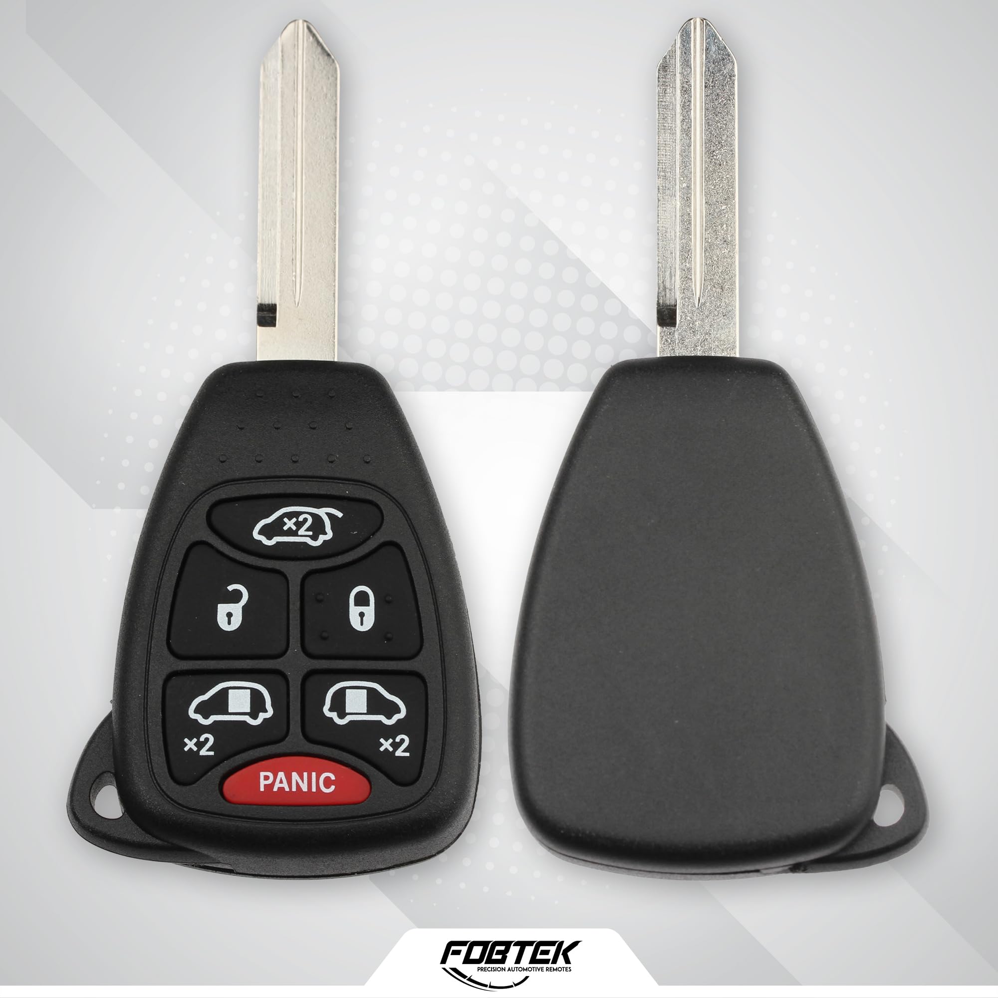 FOBTEK Key Fob Shell Case & Button Pad for Dodge Chrysler M3N5WY72XX