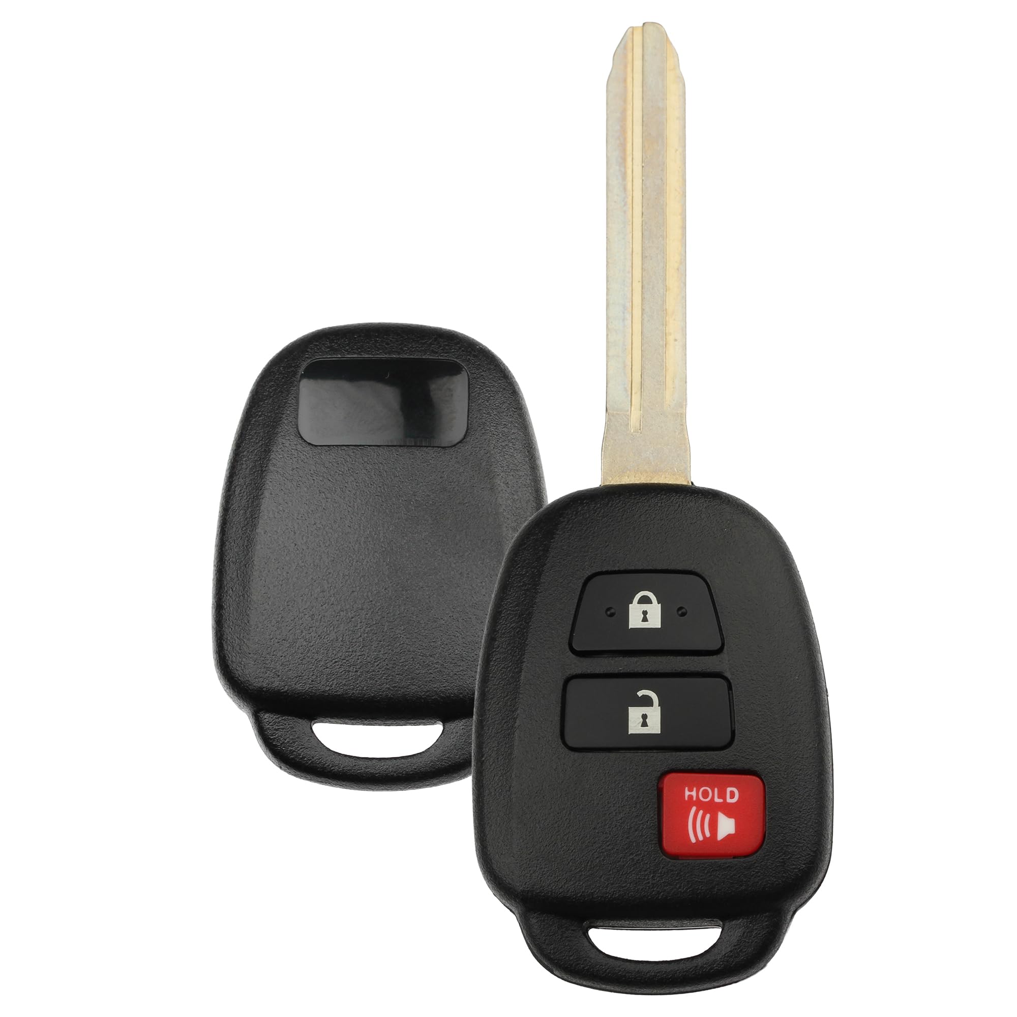 FOBTEK Key Fob Shell Case & Button Pad for Toyota HYQ12BDM, 3-Button