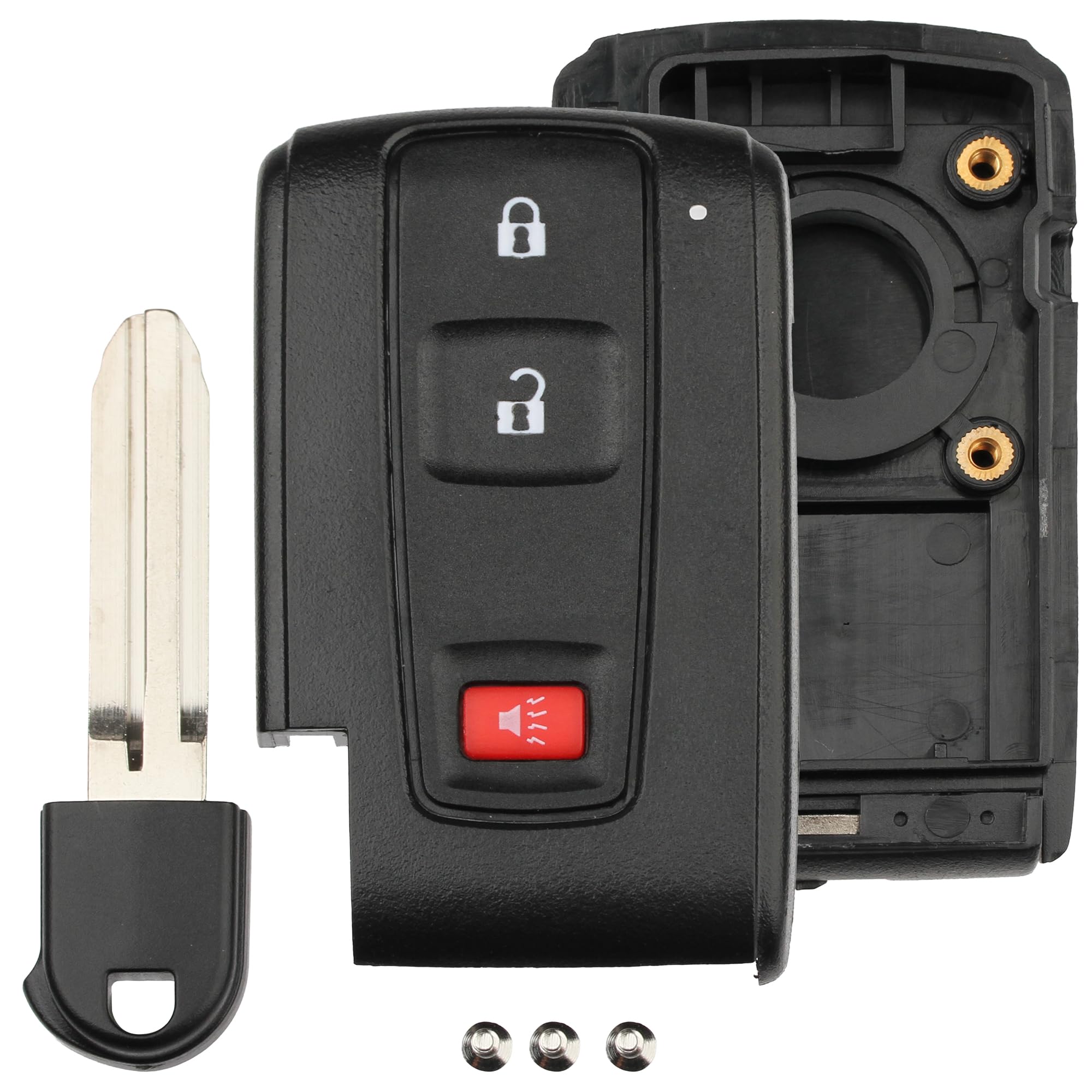 FOBTEK Smart Key Fob Shell Case & Button Pad for Toyota MOZB31EG, 3-Button