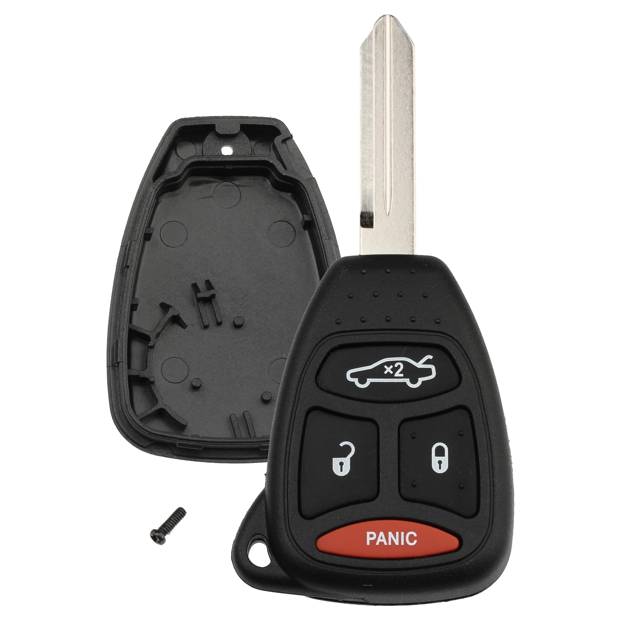 FOBTEK Key Fob Shell Case & Button Pad for Dodge Jeep Chrysler KOBDT04A