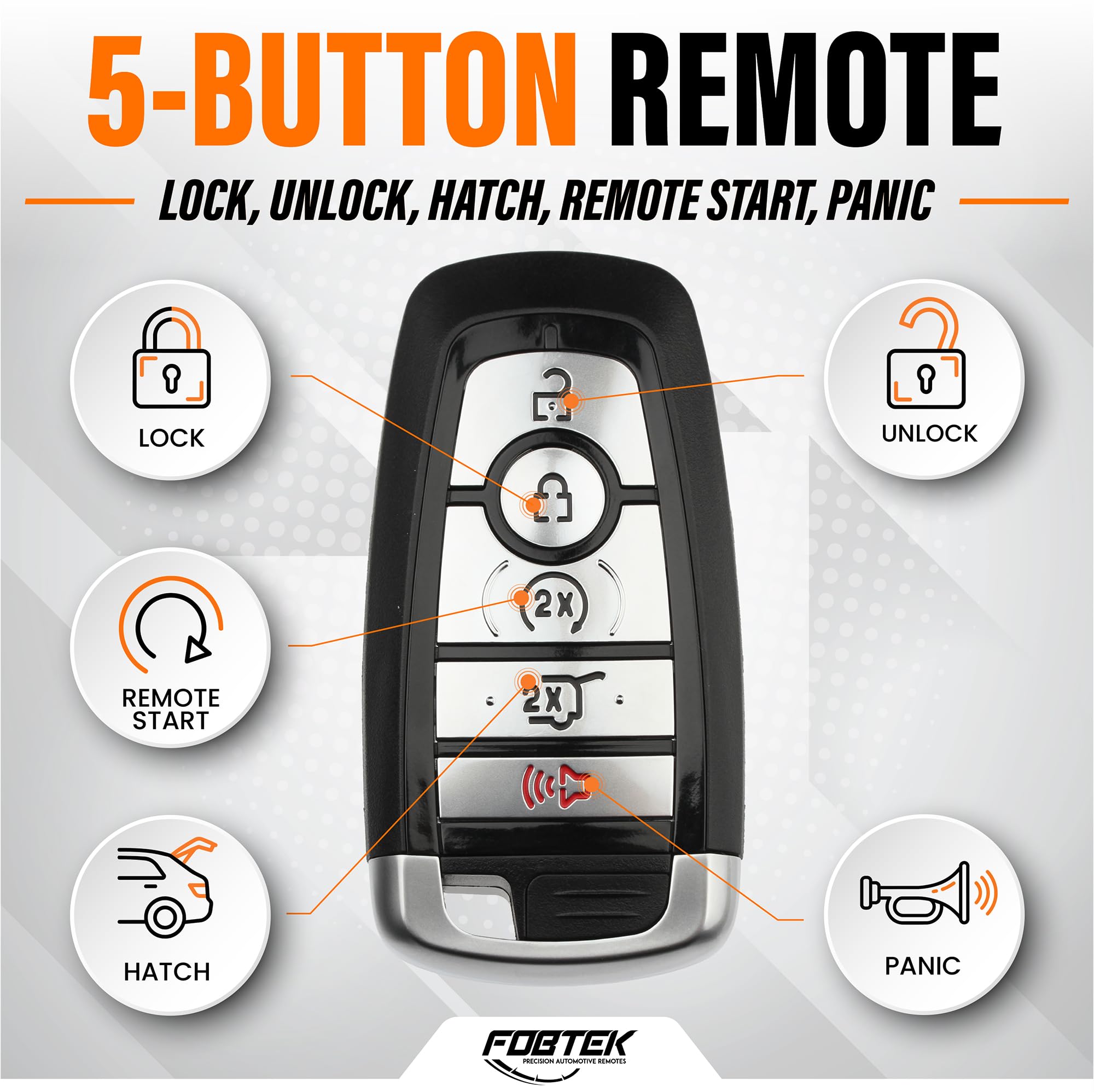 FOBTEK Smart Key Fob Shell Case & Button Pad for Ford Lincoln M3N-A2C931426