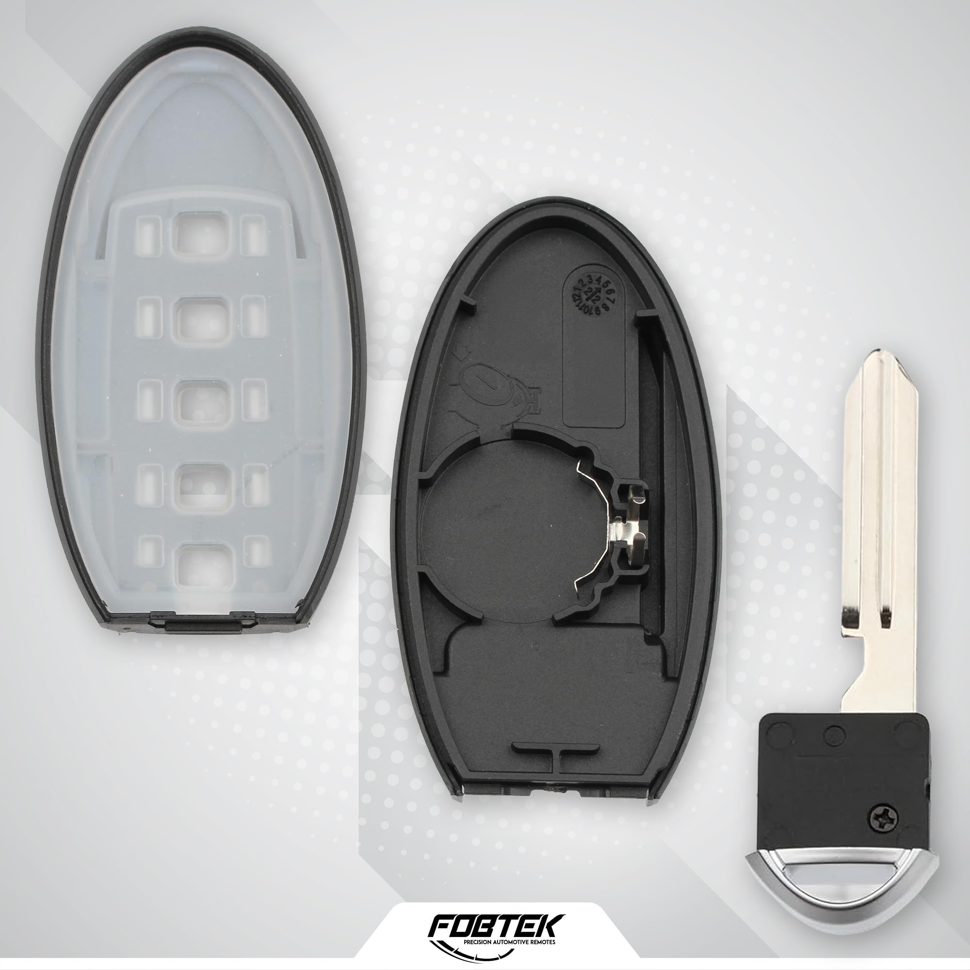 FOBTEK Smart Key Fob Shell Case for Nissan Infiniti KR5S180144014, 5-Button