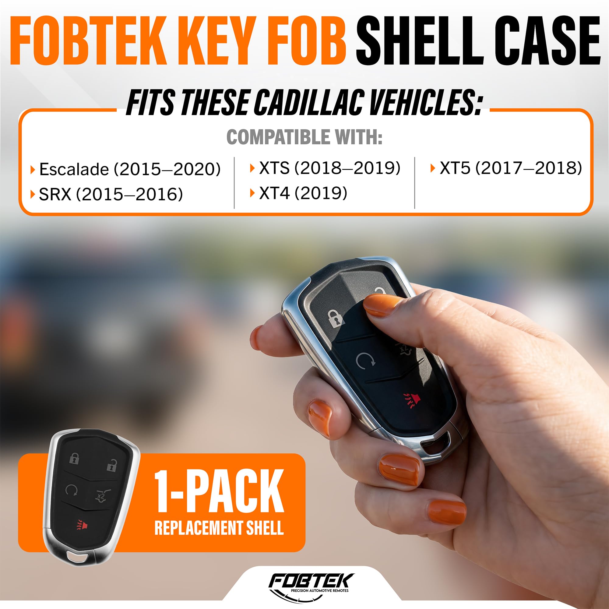 FOBTEK Smart Key Fob Shell Case for Cadillac HYQ2AB