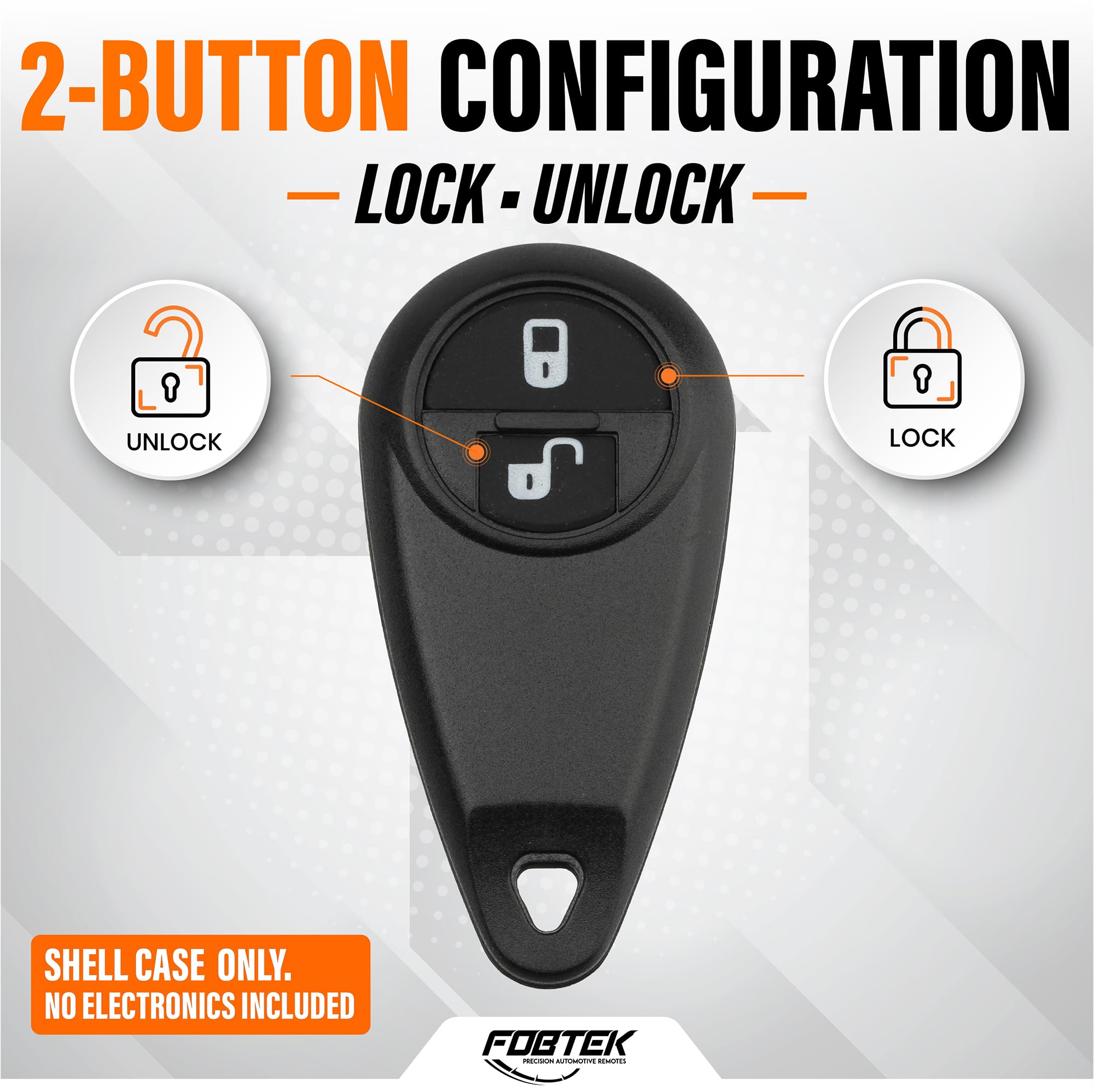 FOBTEK Key Fob Shell Case & Button Pad for Subaru NHVWB1U711, 2-Button
