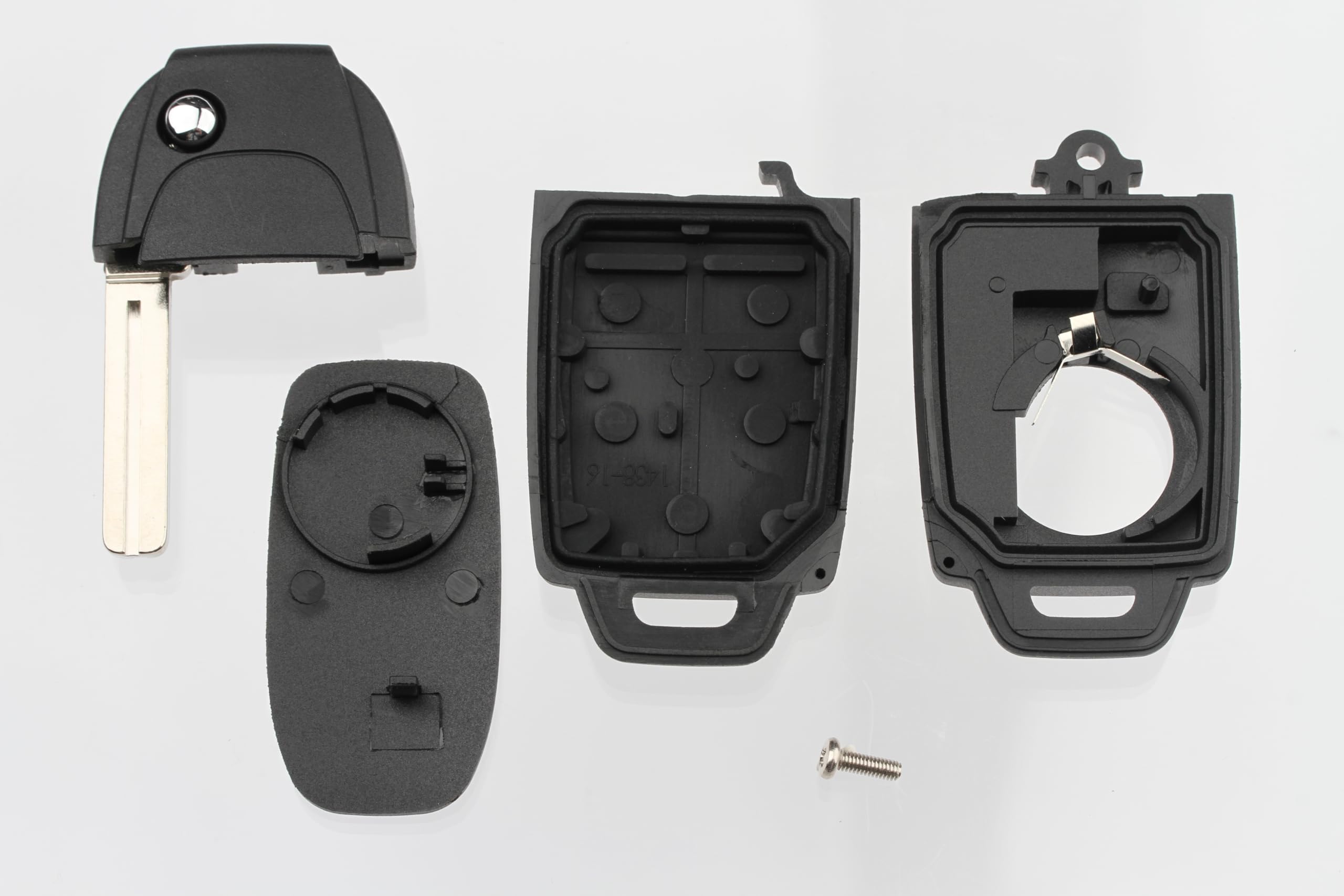FOBTEK Flip Key Fob Shell Case & Button Pad for Volvo LQNP2T-APU, 5-Button