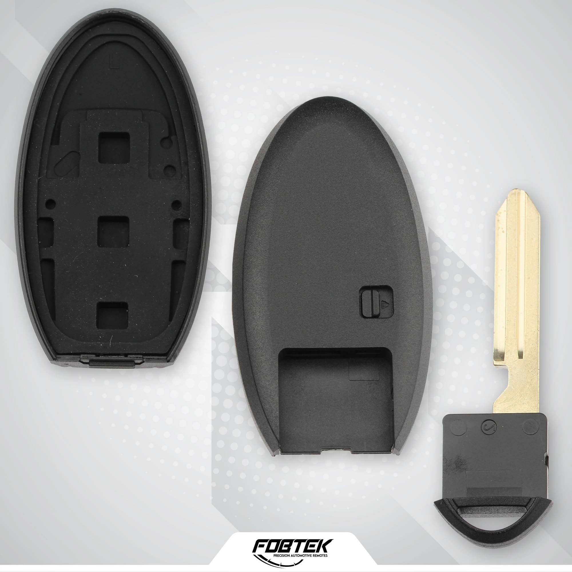 FOBTEK Smart Key Fob Shell Case for Nissan CWTWBU729, 3-Button