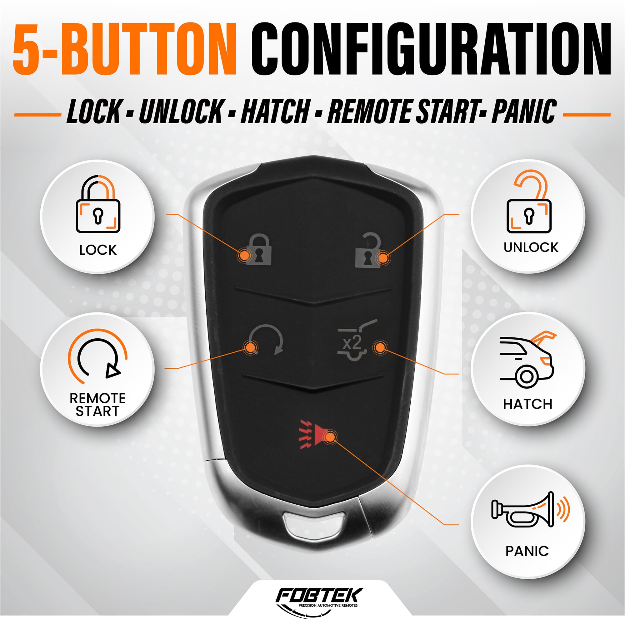 FOBTEK Smart Key Fob Shell Case for Cadillac HYQ2AB