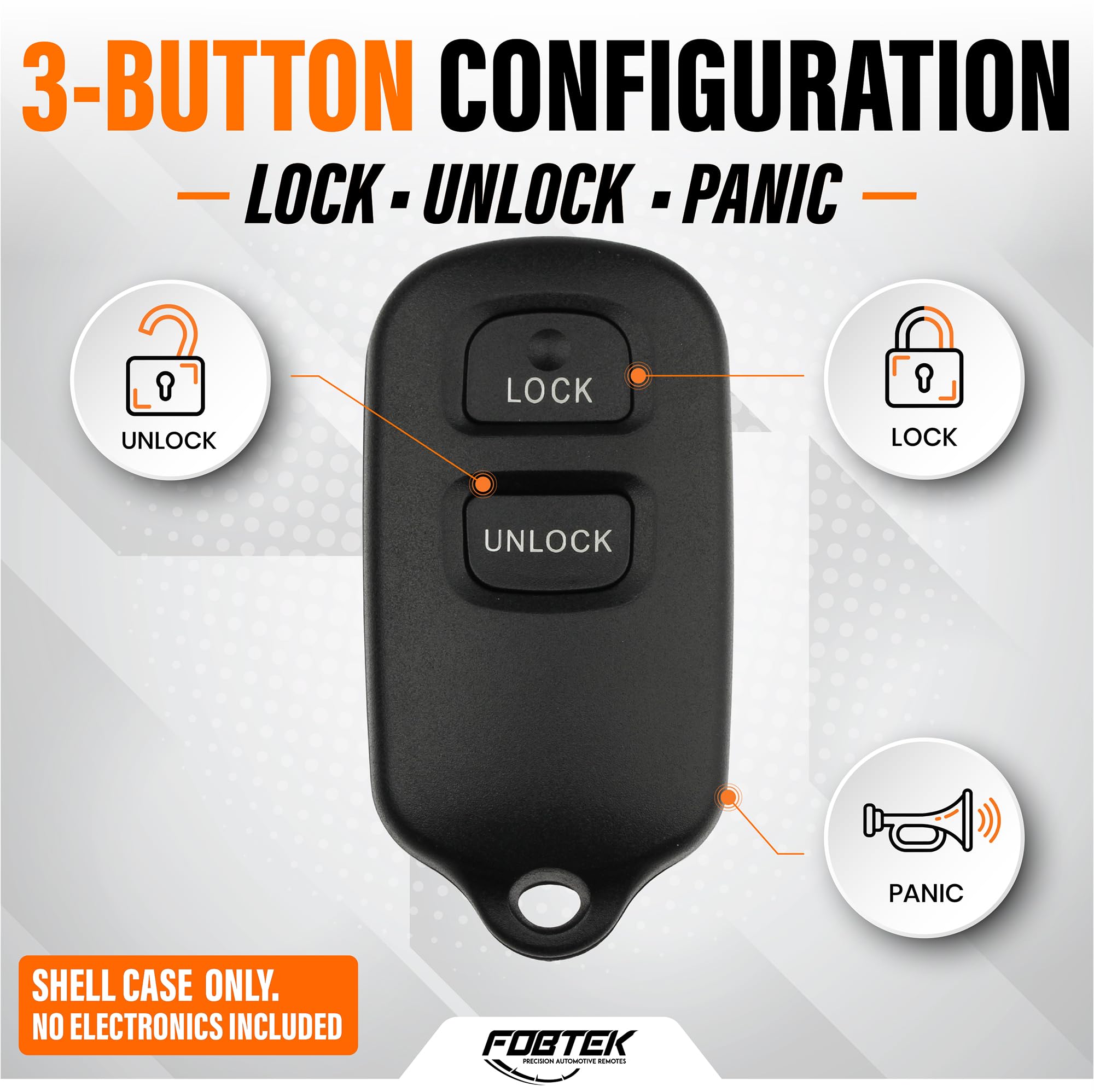 FOBTEK Key Fob Shell Case for Toyota Scion HYQ12BBX, 2-Button