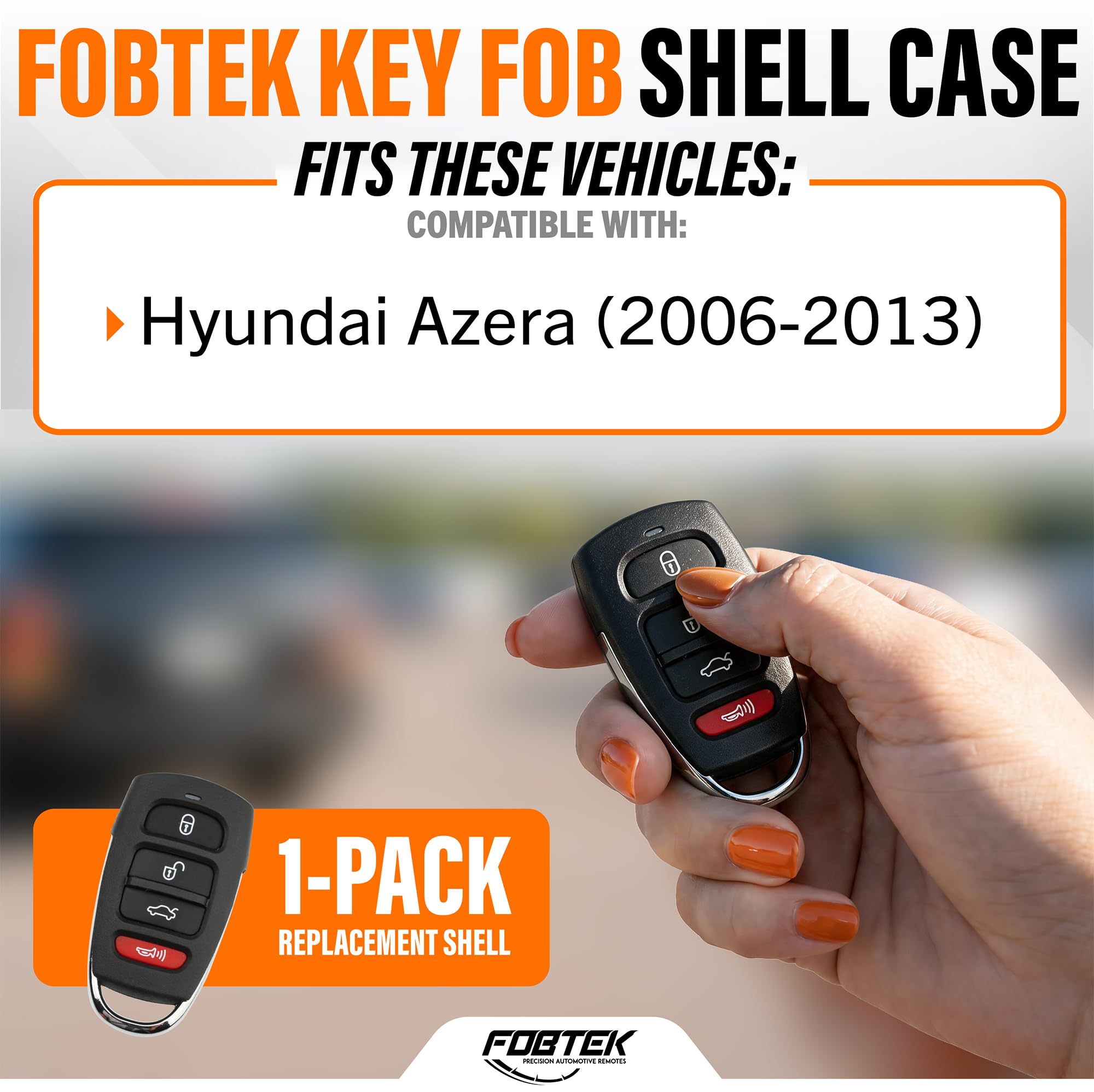 FOBTEK Key Fob Shell Case & Button Pad for Hyundai SY55WY8212, 4-Button