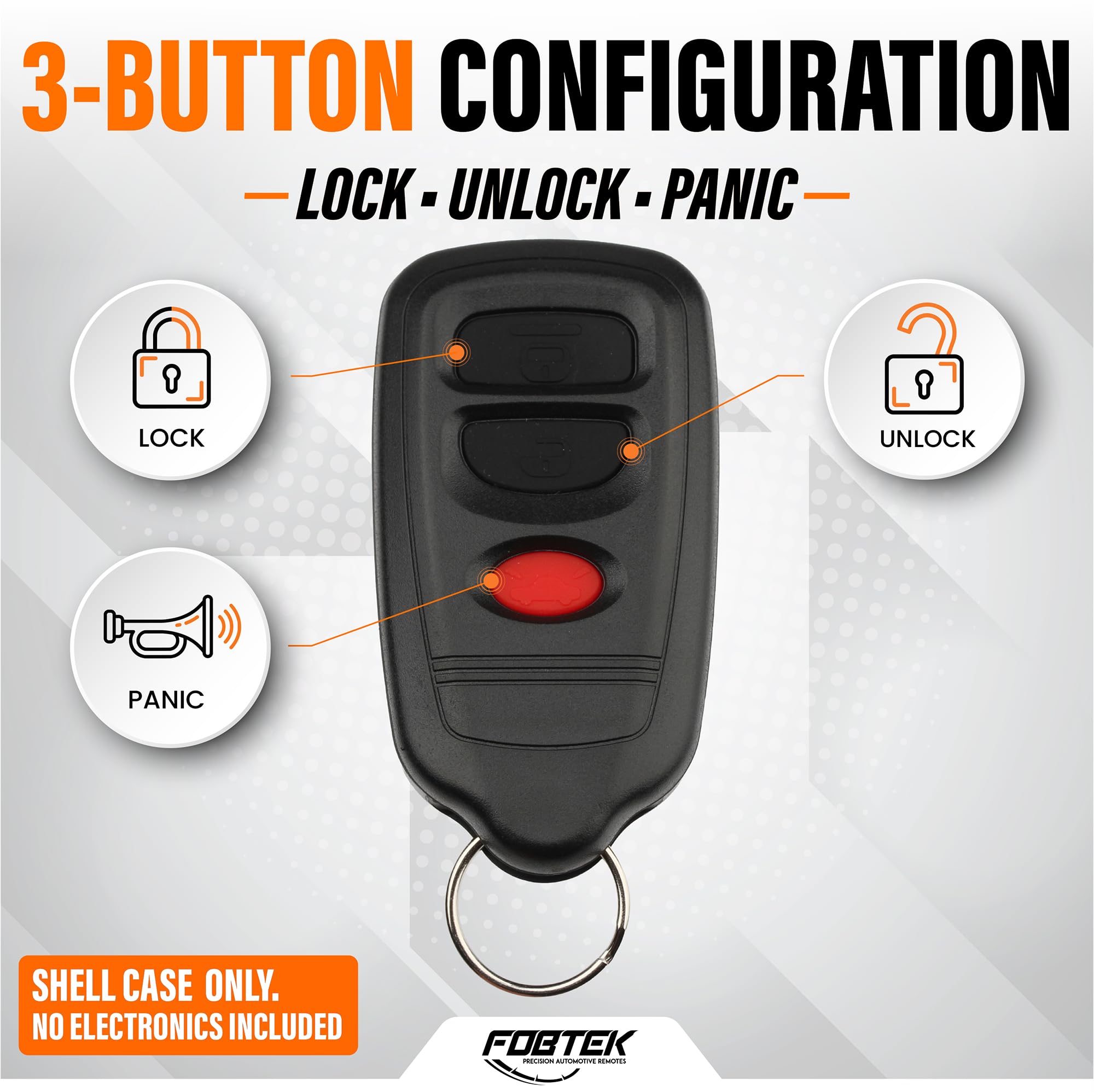 FOBTEK Key Fob Shell Case & Button Pad for Honda Isuzu Acura HYQ1512R