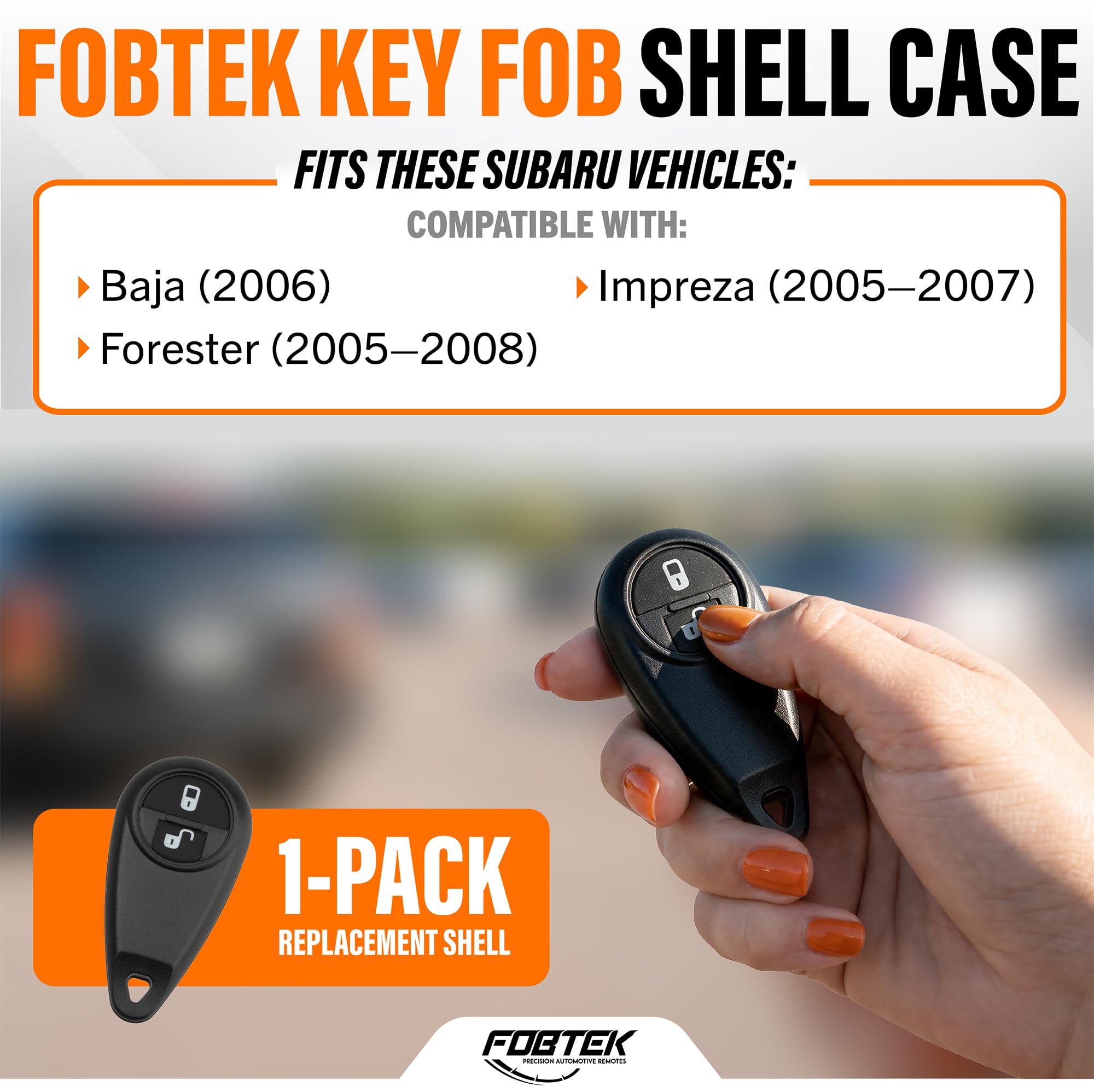 FOBTEK Key Fob Shell Case & Button Pad for Subaru NHVWB1U711, 2-Button