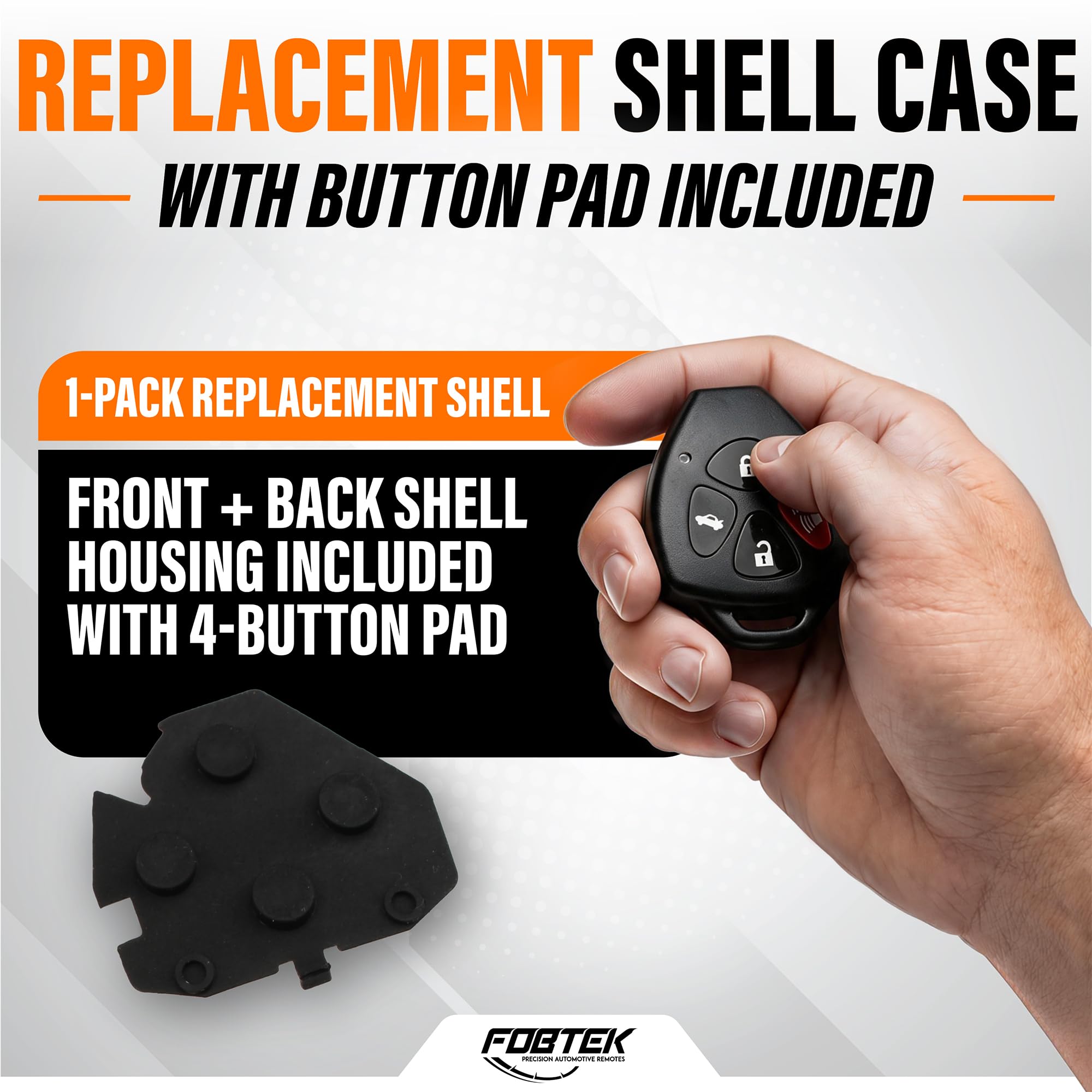 FOBTEK Key Fob Shell Case for Toyota Scion Subaru HYQ12BBY, 4-Button