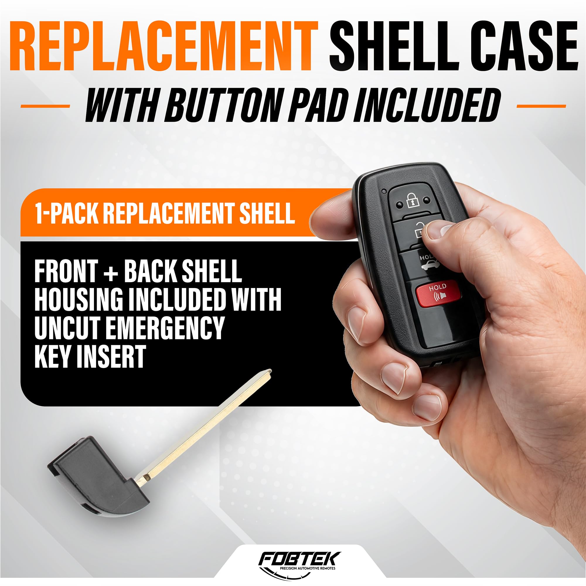 FOBTEK Smart Key Fob Shell Case for Toyota HYQ14FBC, 4-Button