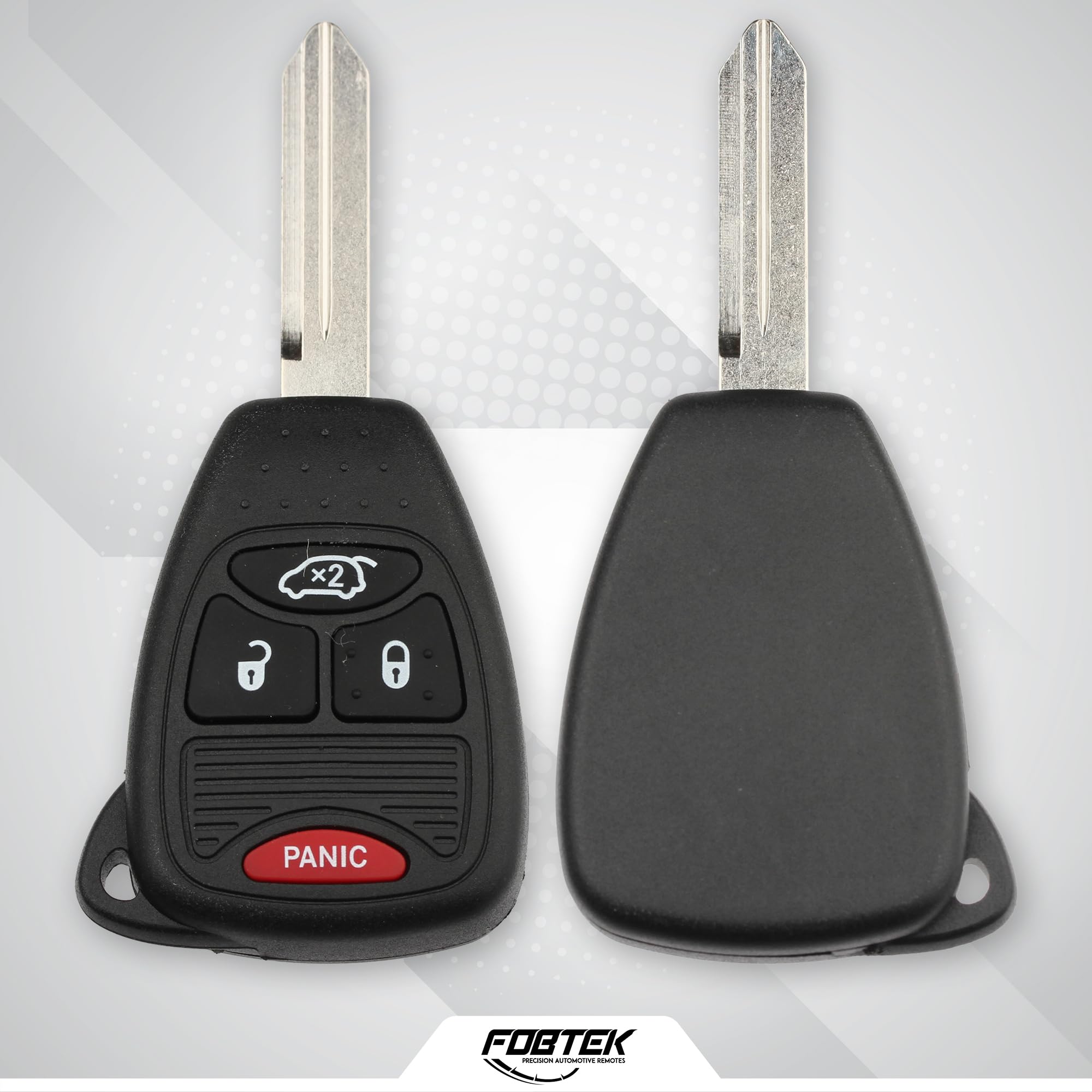 FOBTEK Key Fob Shell Case & Button Pad for Chrysler Jeep Dodge OHT692427AA