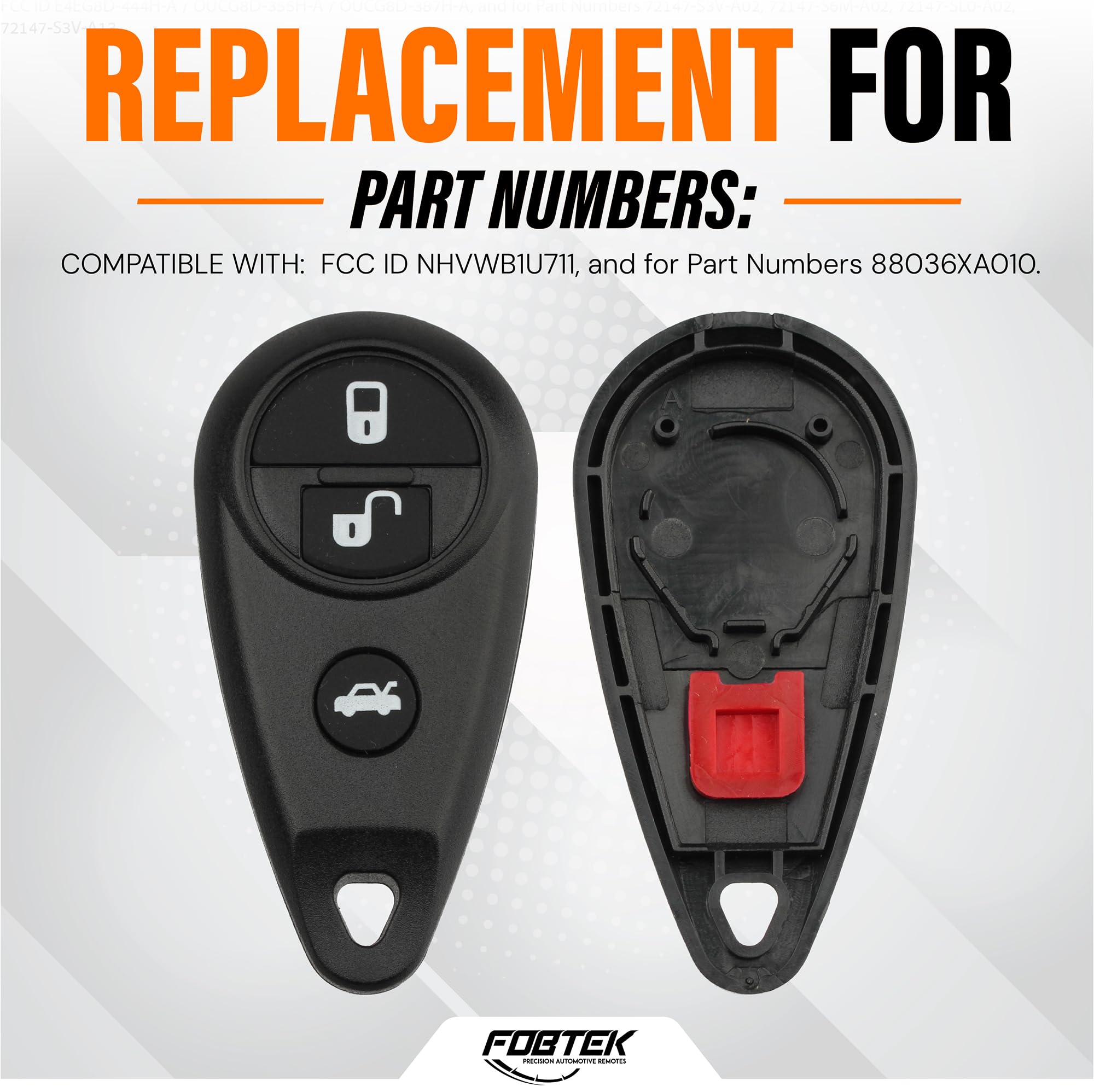 FOBTEK Key Fob Shell Case for Subaru NHVWB1U711, 3-Button