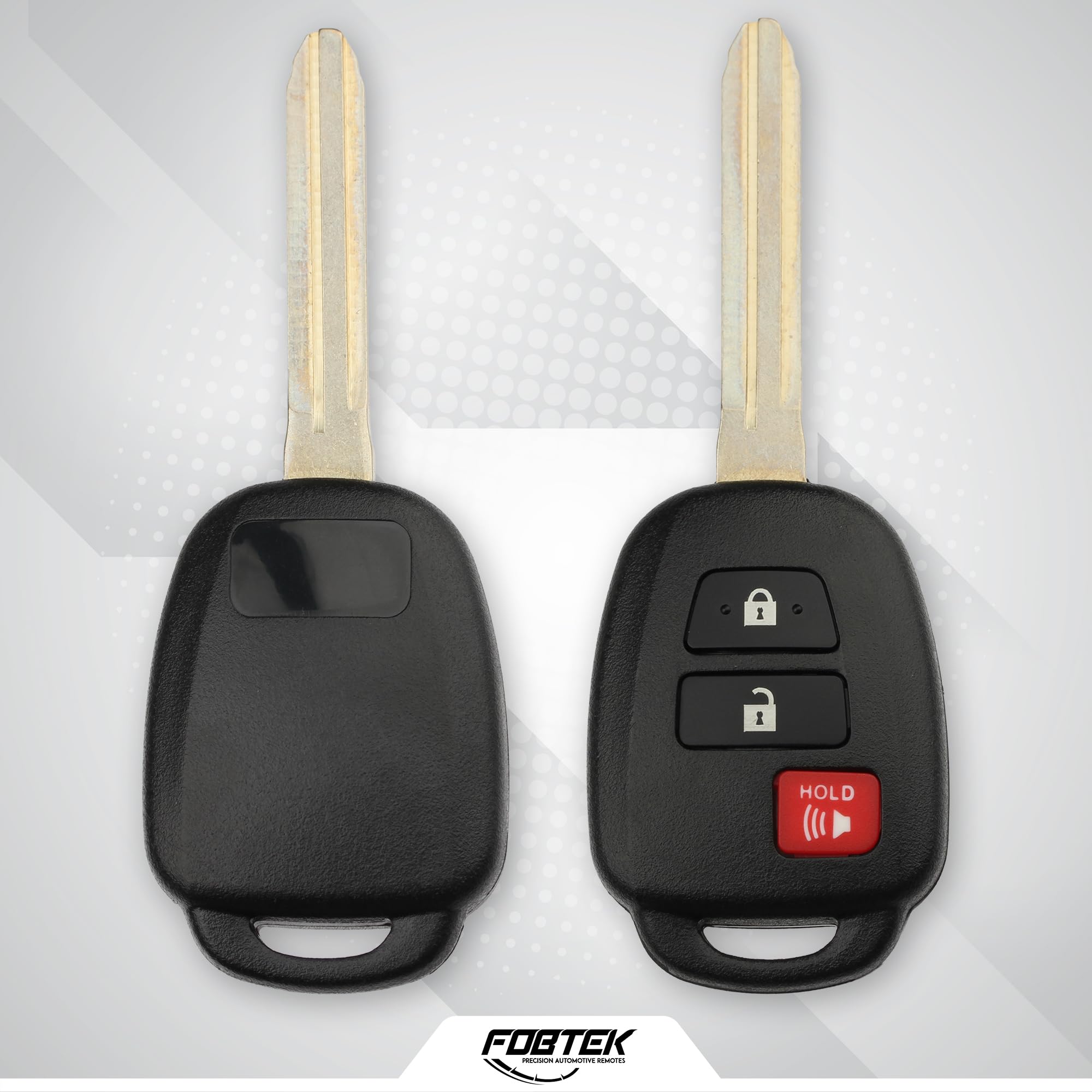 FOBTEK Key Fob Shell Case & Button Pad for Toyota HYQ12BDM, 3-Button