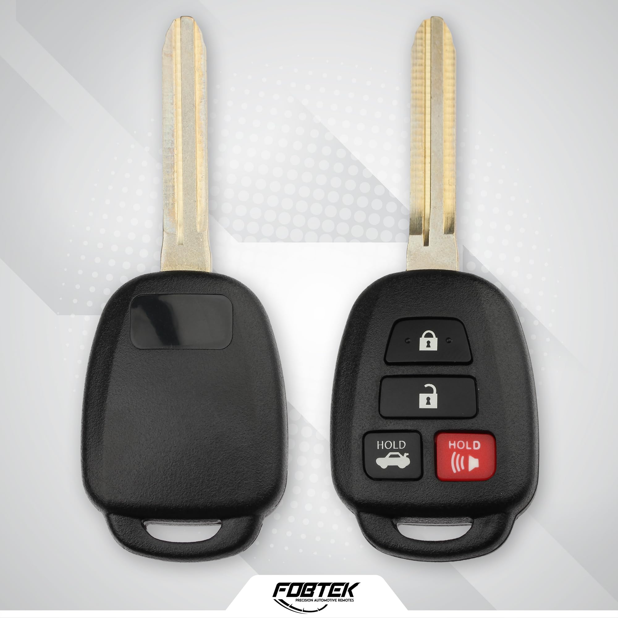FOBTEK Key Fob Shell Case & Button Pad for Toyota GQ4-52T, 4-Button
