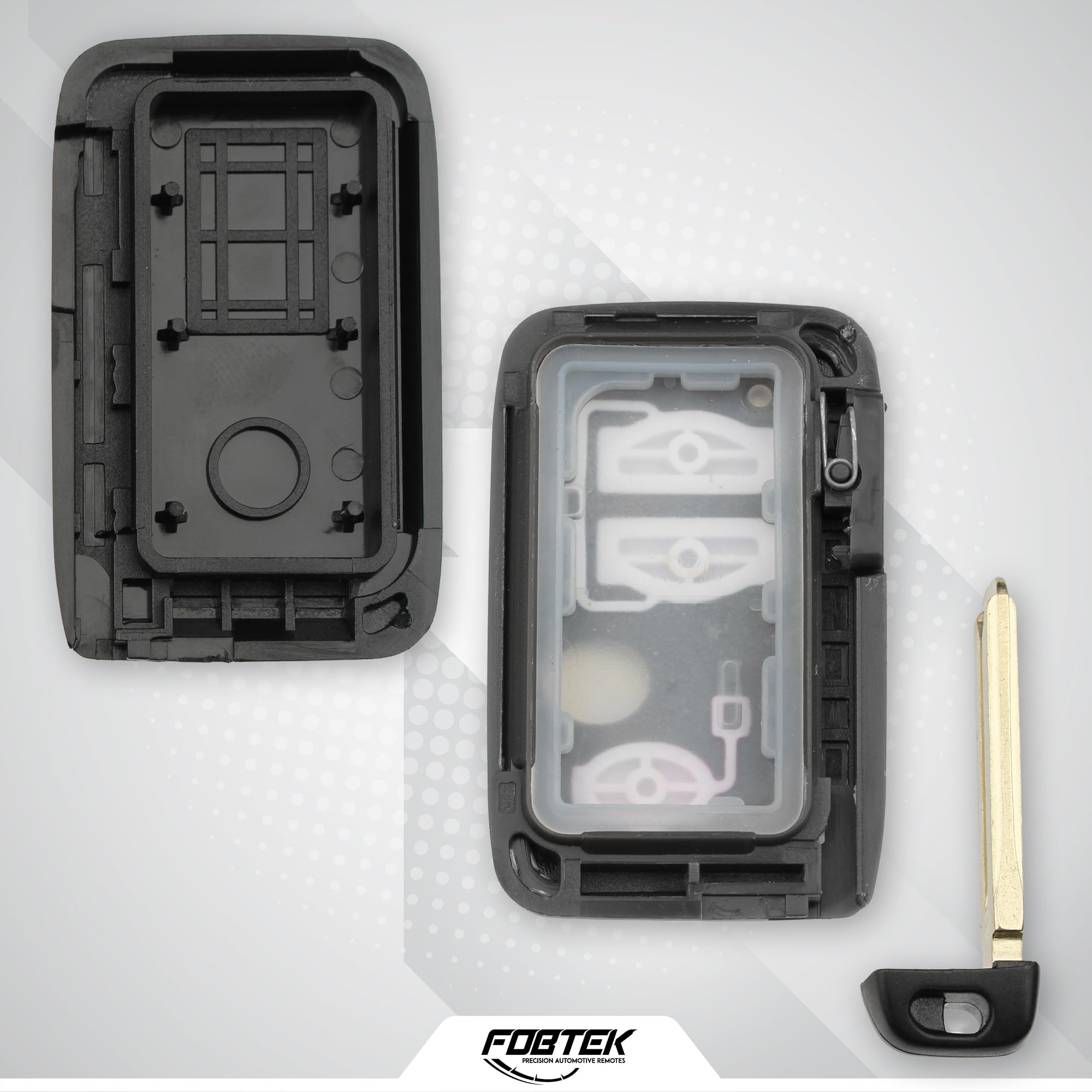 FOBTEK Smart Key Fob Shell Case for Toyota HYQ14AAB, 4-Button Gold
