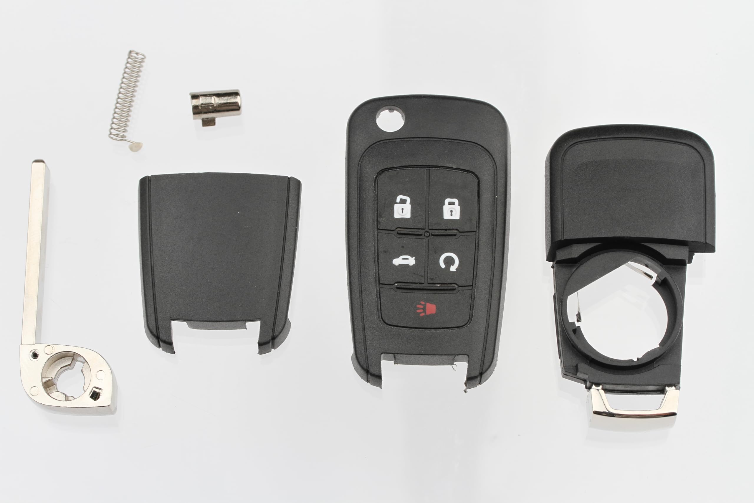 FOBTEK Flip Key Fob Shell Case for Chevy GMC Buick OHT01060512, 5-Button