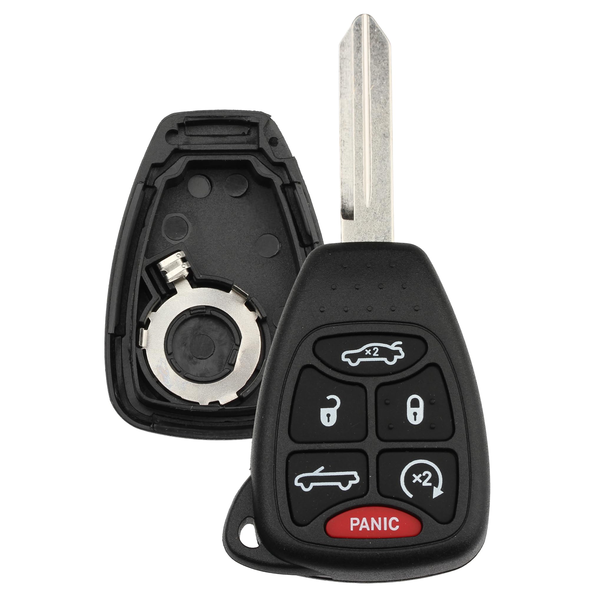 FOBTEK Key Fob Shell Case for Chrysler OHT692427AA, 6-Button