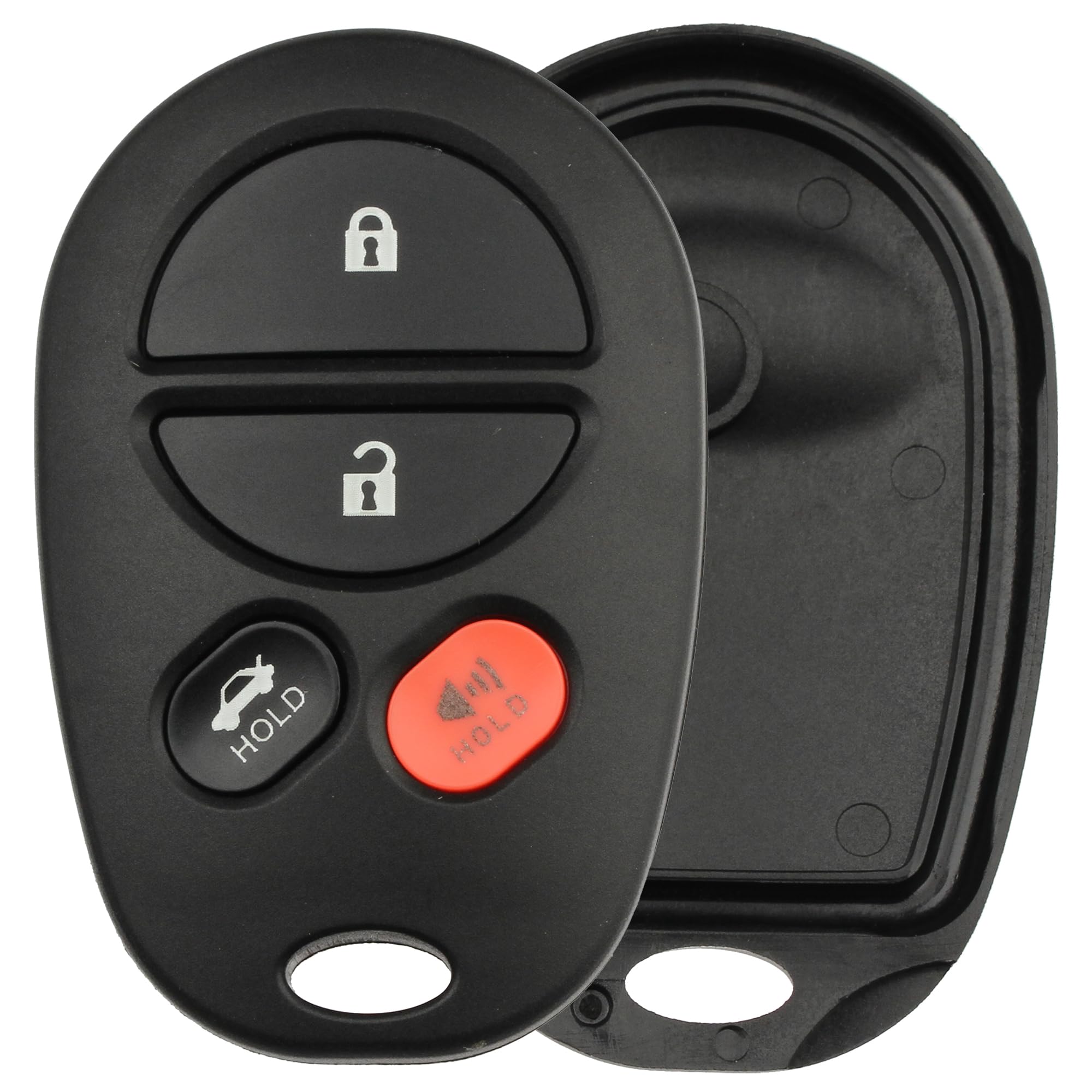 FOBTEK Key Fob Shell Case & Button Pad for Toyota GQ43VT20T