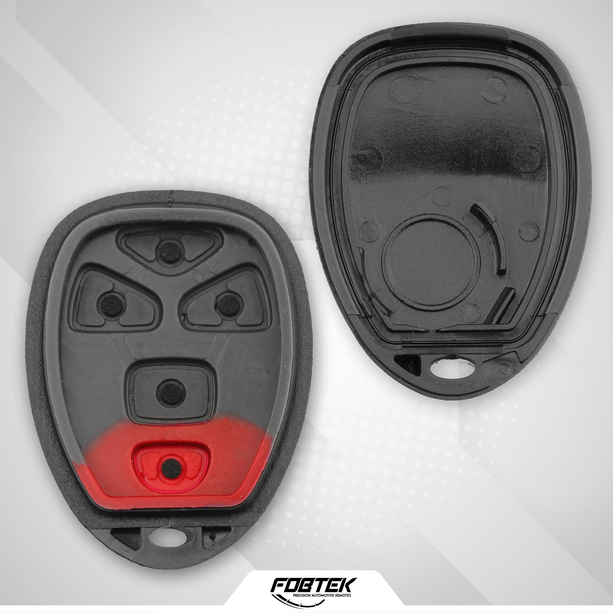 FOBTEK Key Fob Shell Case & Button Pad for Chevy GMC OUC60270, 5-Button
