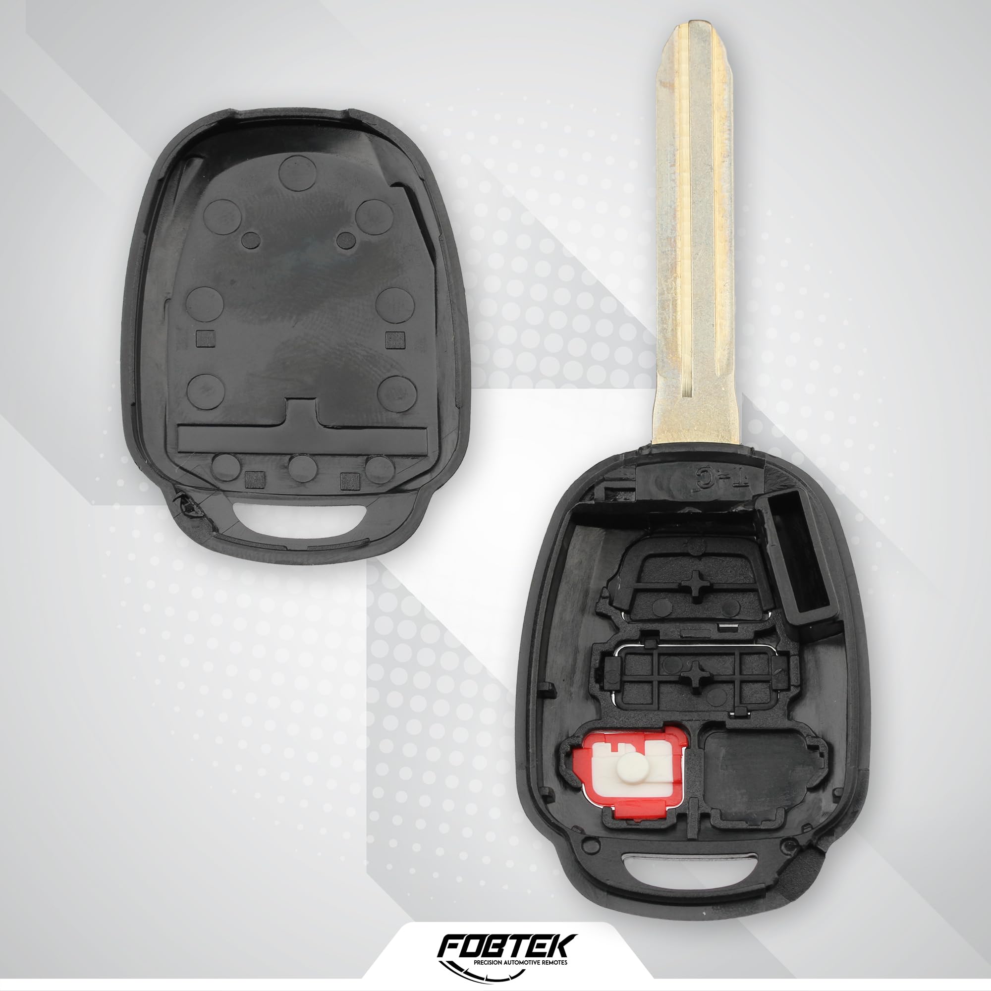 FOBTEK Key Fob Shell Case & Button Pad for Toyota GQ4-52T, 3-Button