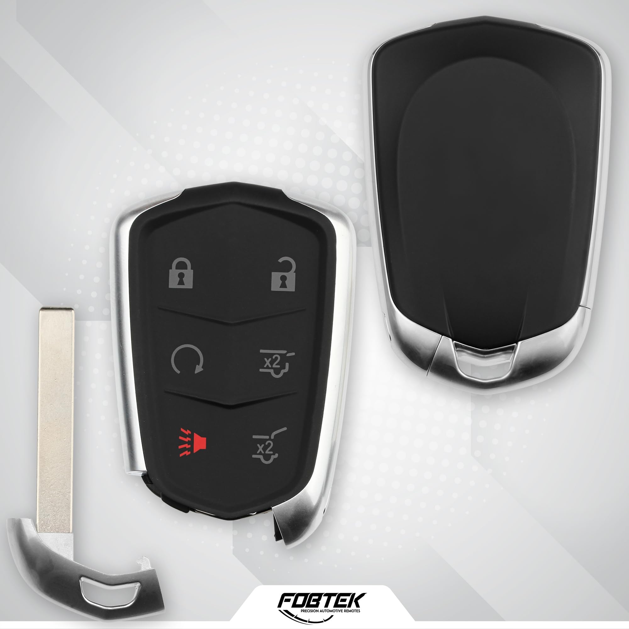 FOBTEK Smart Key Fob Shell Case for 2015-2020 Cadillac Escalade, HYQ2AB