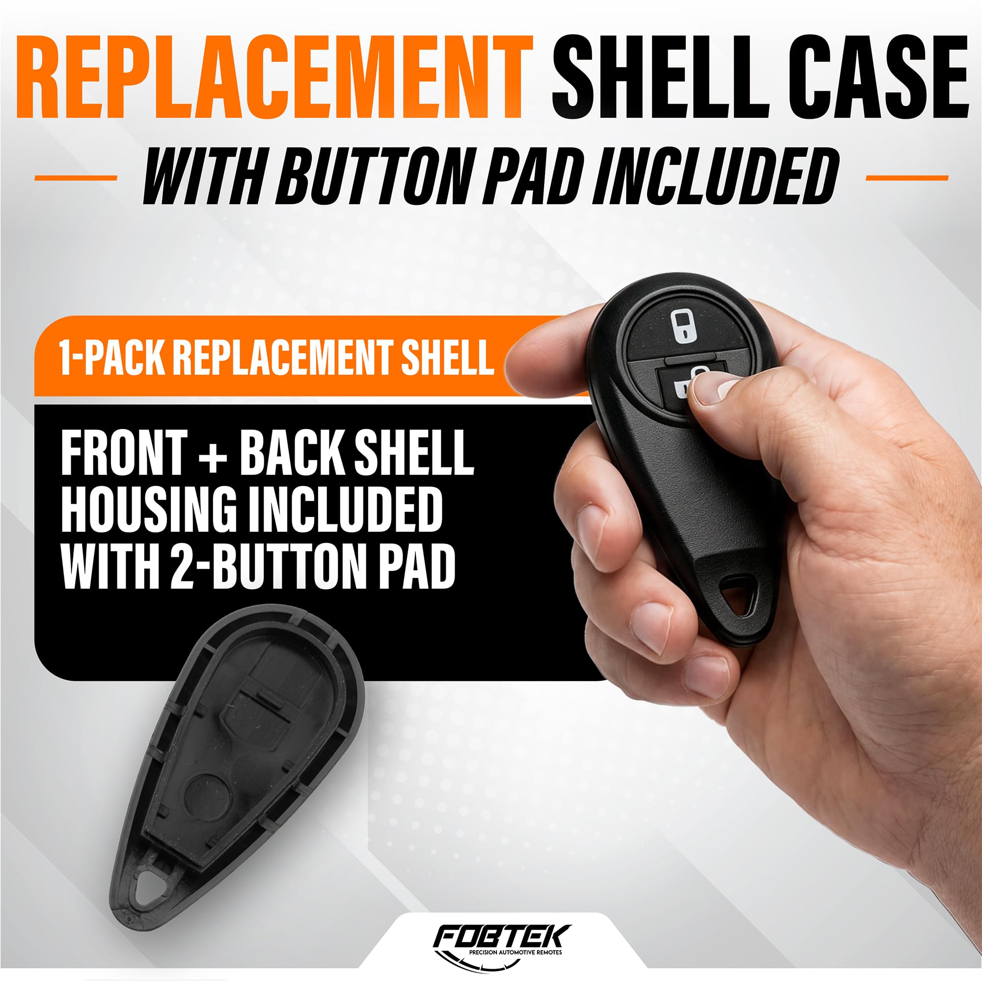 FOBTEK Key Fob Shell Case & Button Pad for Subaru NHVWB1U711, 2-Button