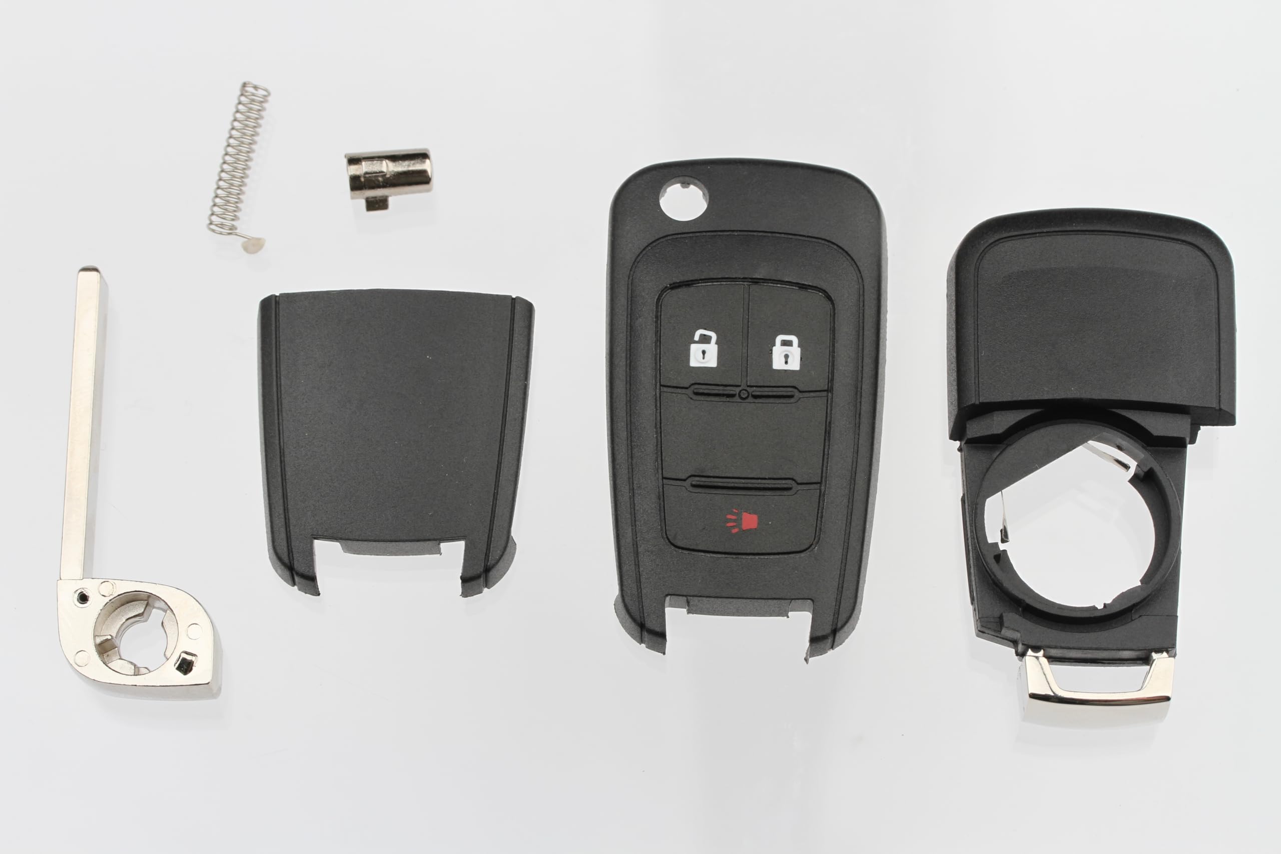 FOBTEK Flip Key Fob Shell Case & Button Pad for Chevy GMC OHT01060512