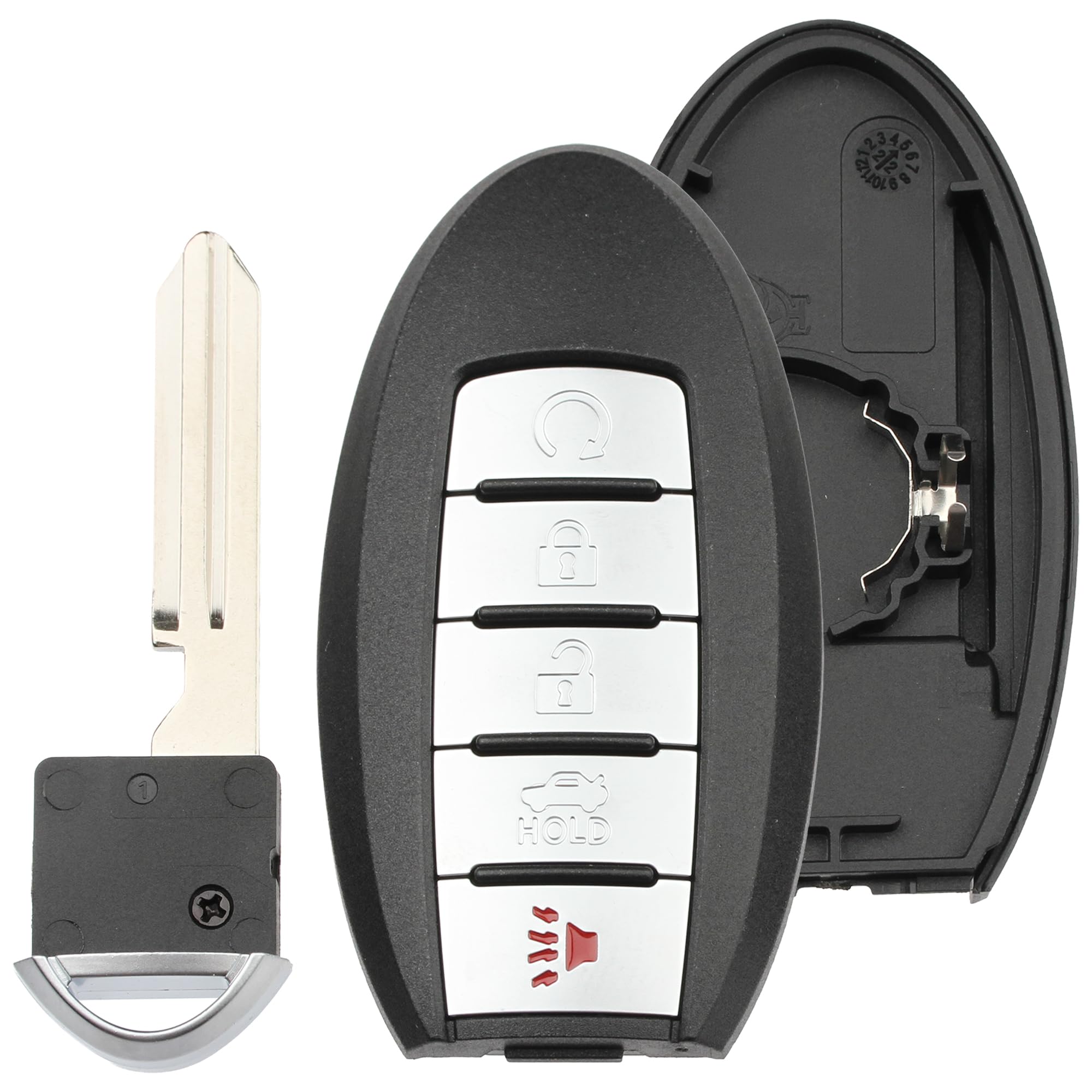 FOBTEK Smart Key Fob Shell Case for Nissan Infiniti KR5S180144014, 5-Button