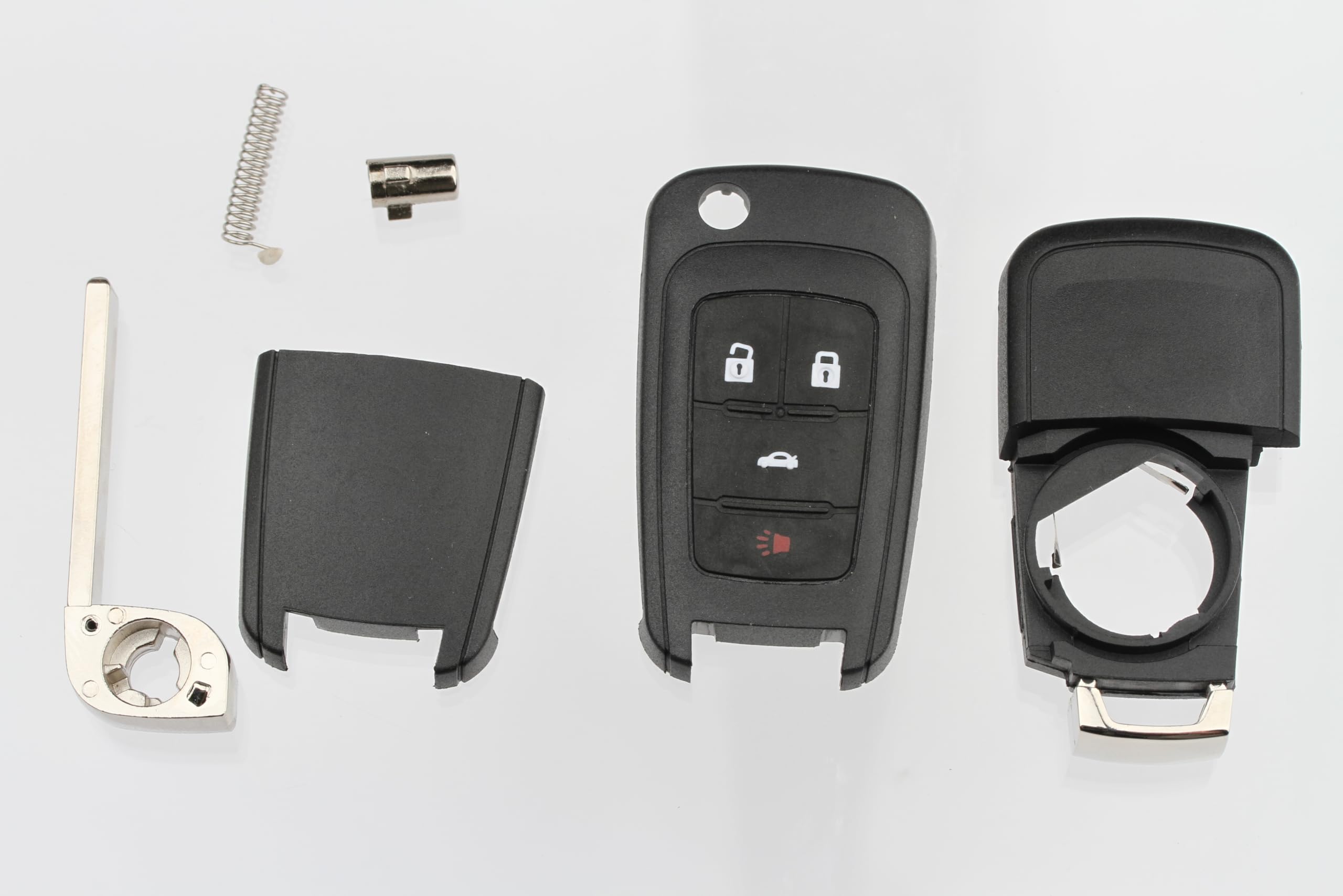 FOBTEK Flip Key Fob Shell Case & Button Pad for Chevy GMC Buick OHT01060512