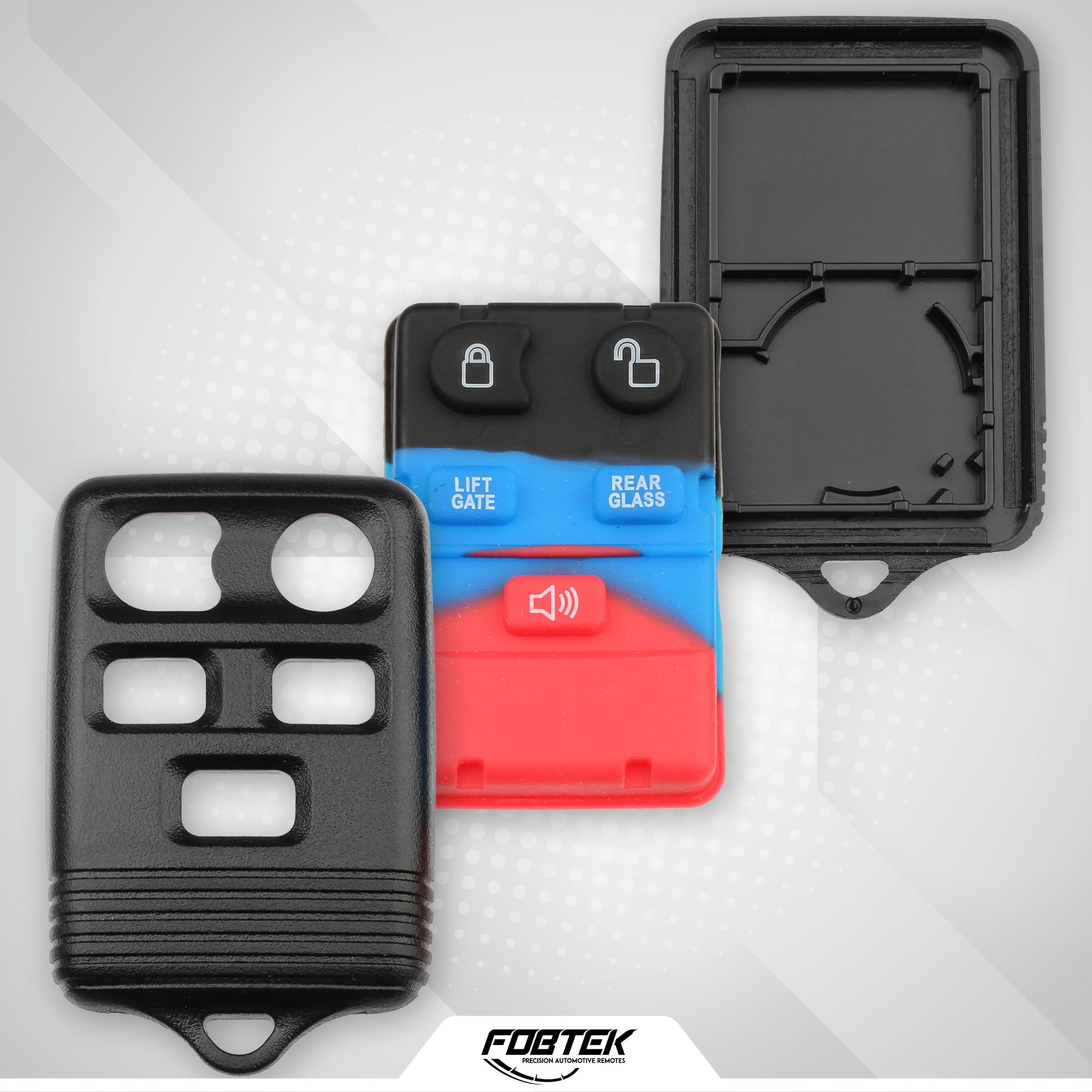 FOBTEK Key Fob Shell Case & Button Pad for Ford Lincoln CWTWB1U551