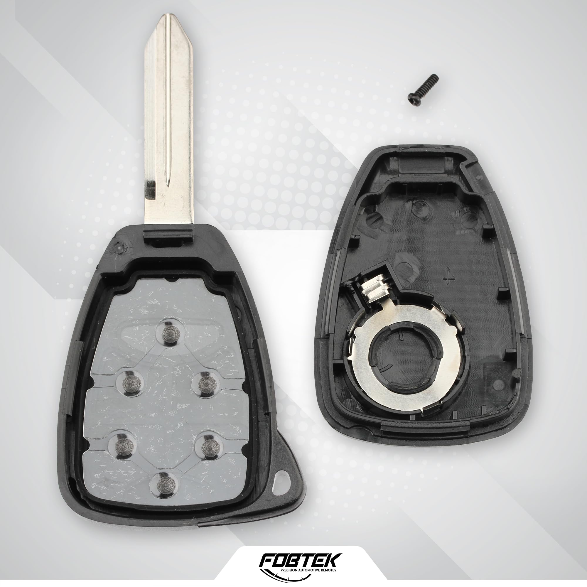 FOBTEK Key Fob Shell Case & Button Pad for Dodge Chrysler M3N5WY72XX