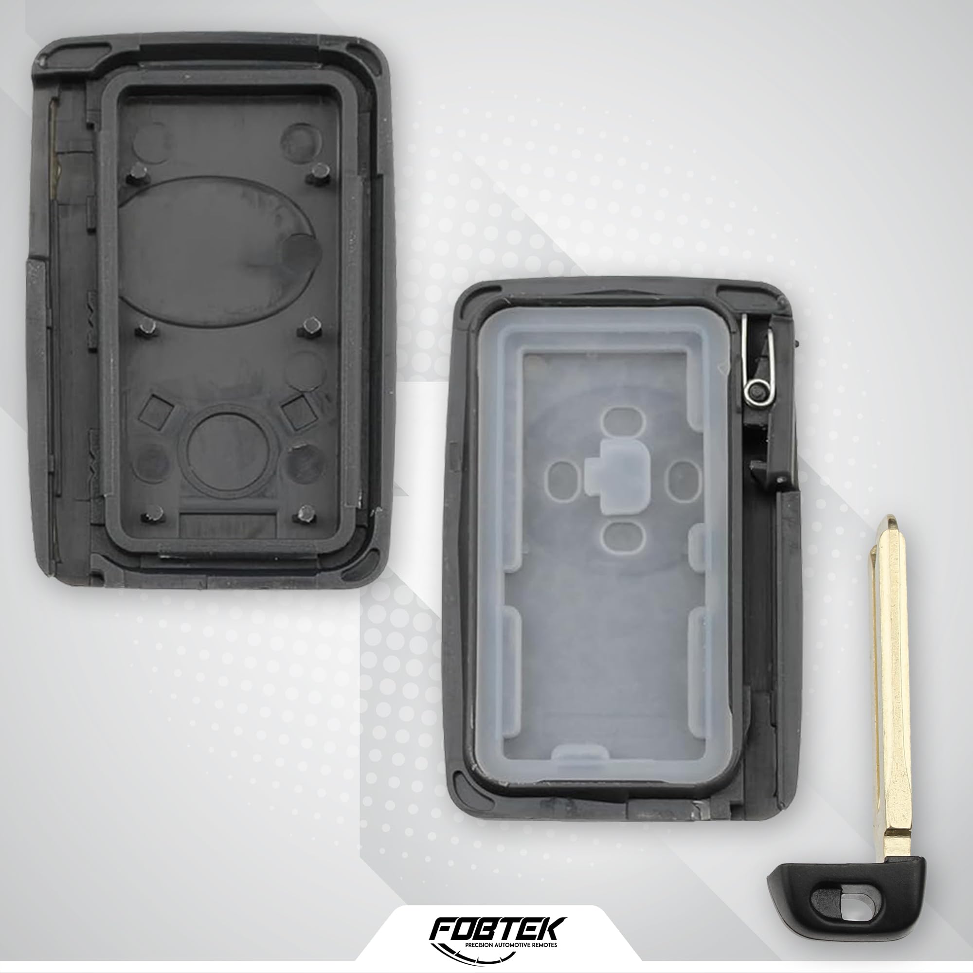 FOBTEK Smart Key Fob Shell Case & Button Pad for Toyota HYQ14AAF, 4-Button