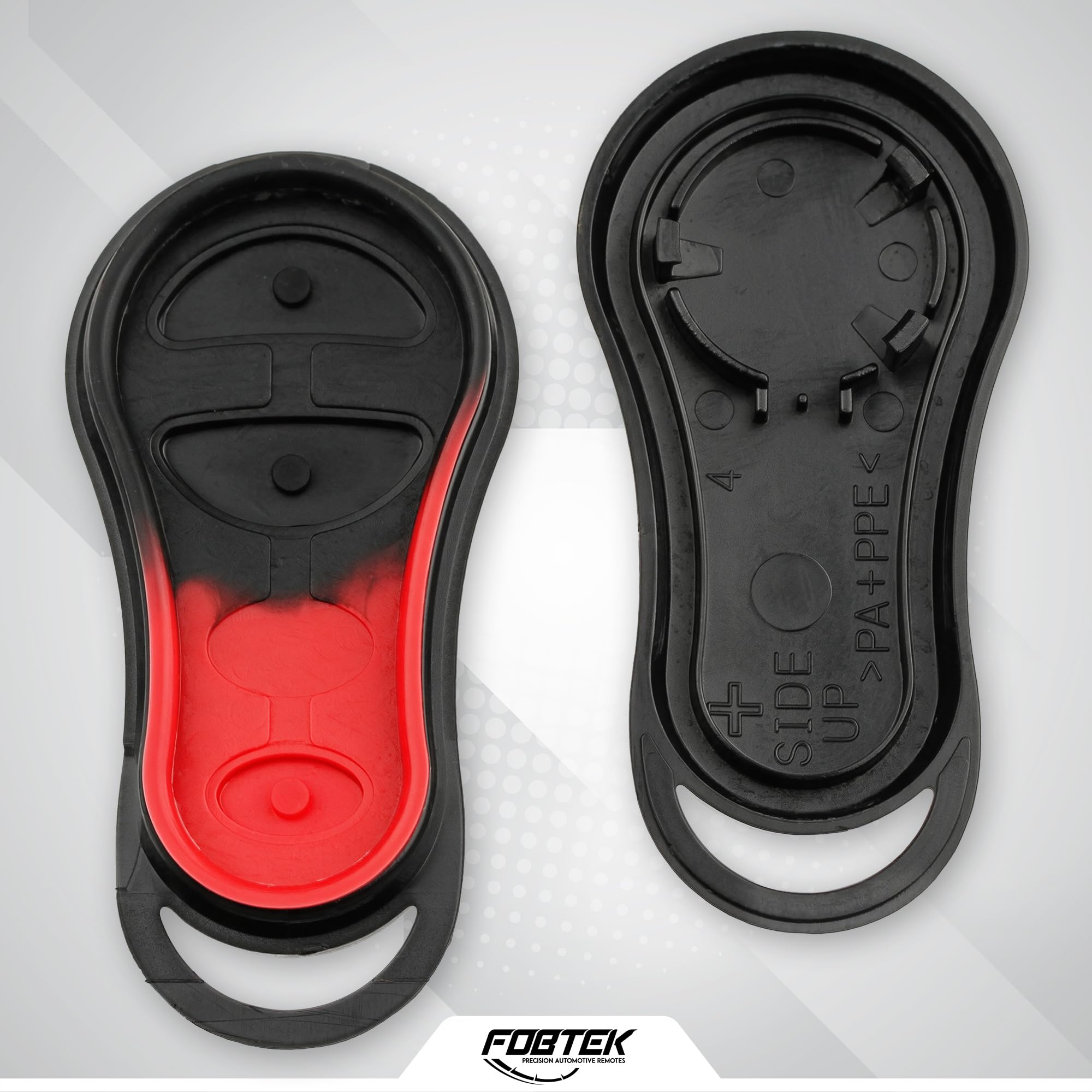 FOBTEK Key Fob Shell Case & Button Pad for Dodge Jeep Chrysler GQ43VT13T