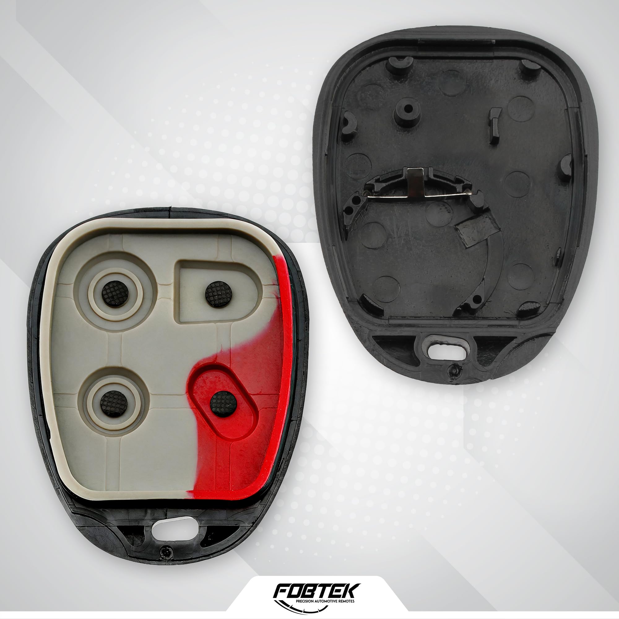 FOBTEK Key Fob Shell Case for Chevy Pontiac Cadillac ABO1502T, 4-Button