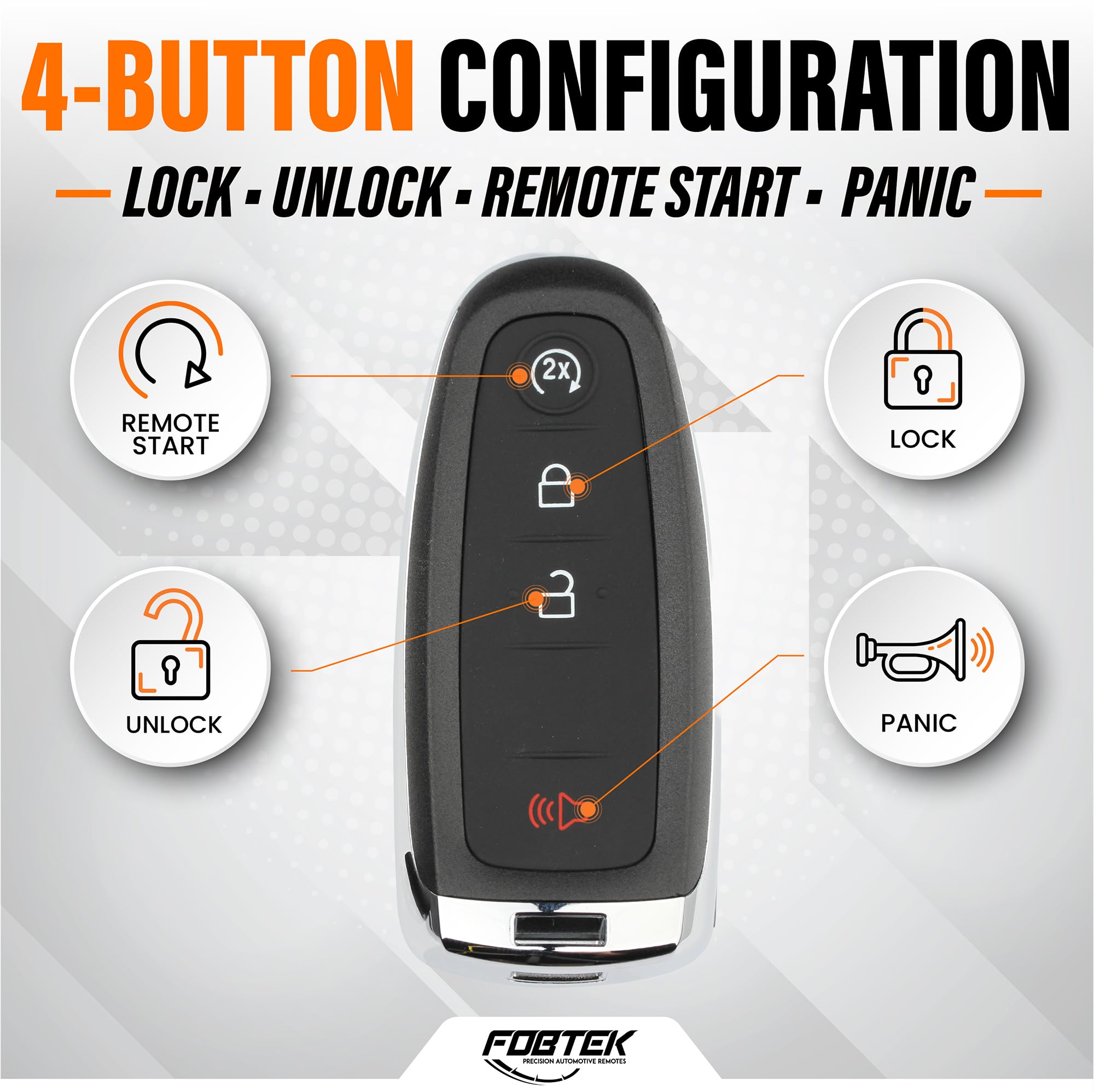 FOBTEK Smart Key Fob Shell Case for Ford M3N5WY8609, 4-Button