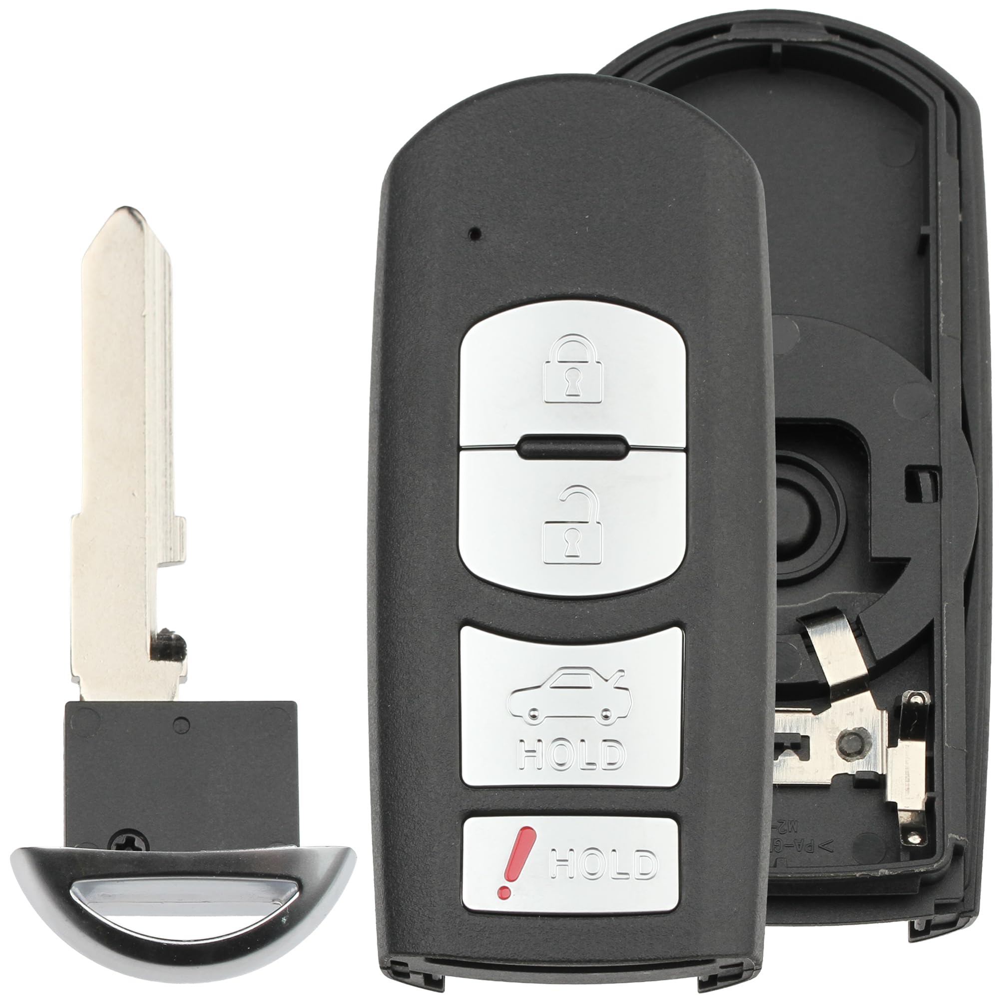 FOBTEK Smart Key Fob Shell Case & Button Pad for Mazda WAZSKE13D01